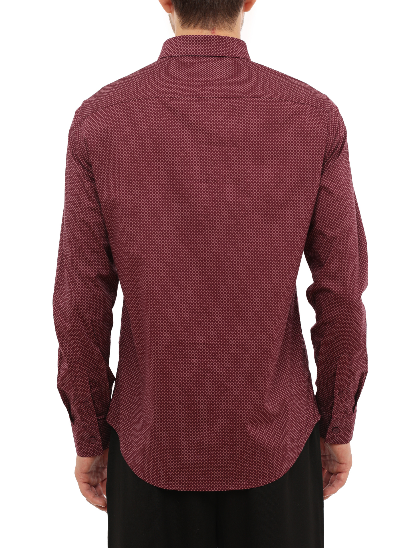 Рубашка Armani Exchange 6LZC25 ZNEAZ 4439 бордовая мужская в мелкую клетку — купить в интернет-магазине Verdistore