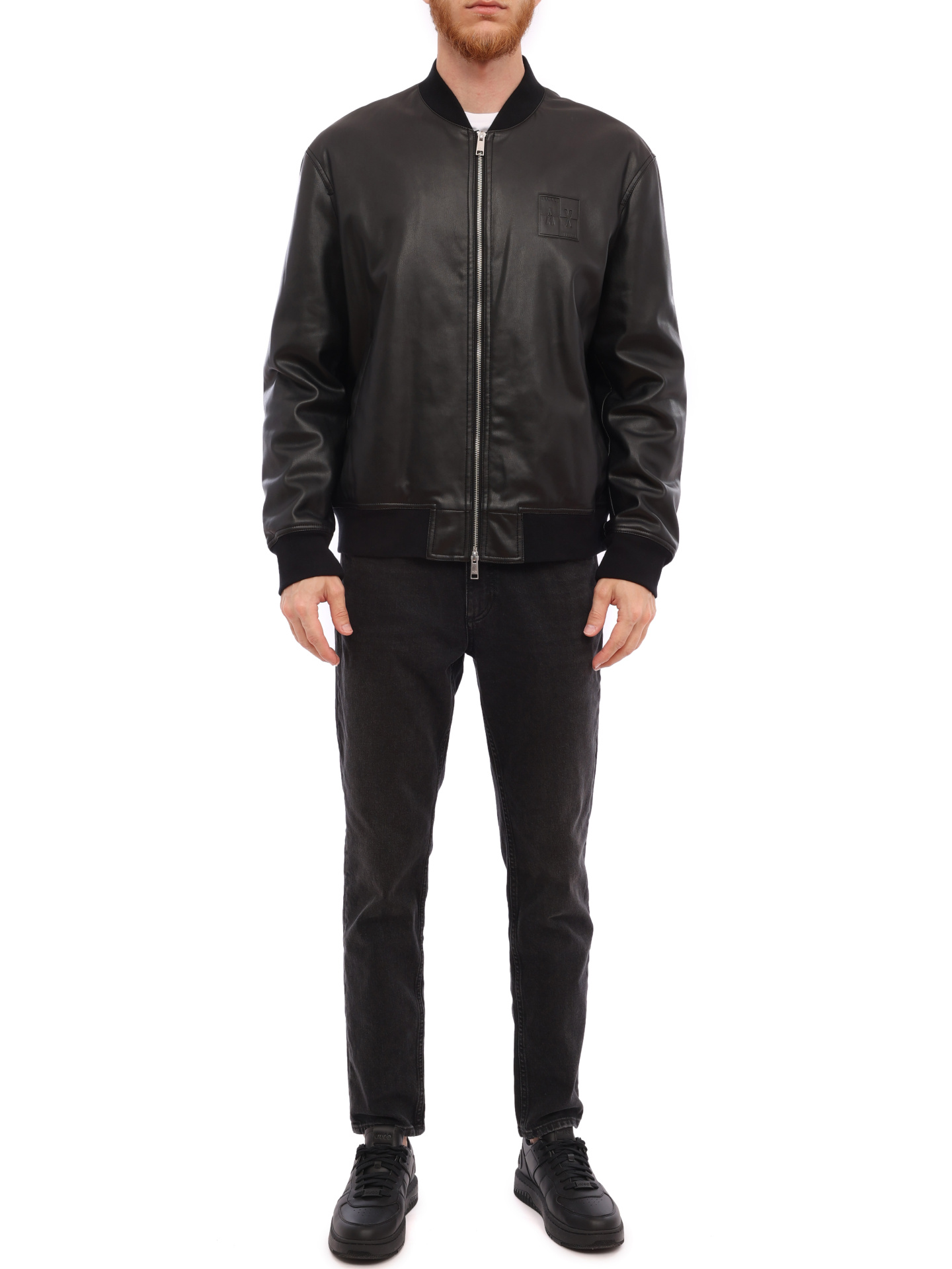 Куртка Armani Exchange 6HZB36 ZNHWZ 1200 черная мужская из искусственной кожи — купить в интернет-магазине Verdistore