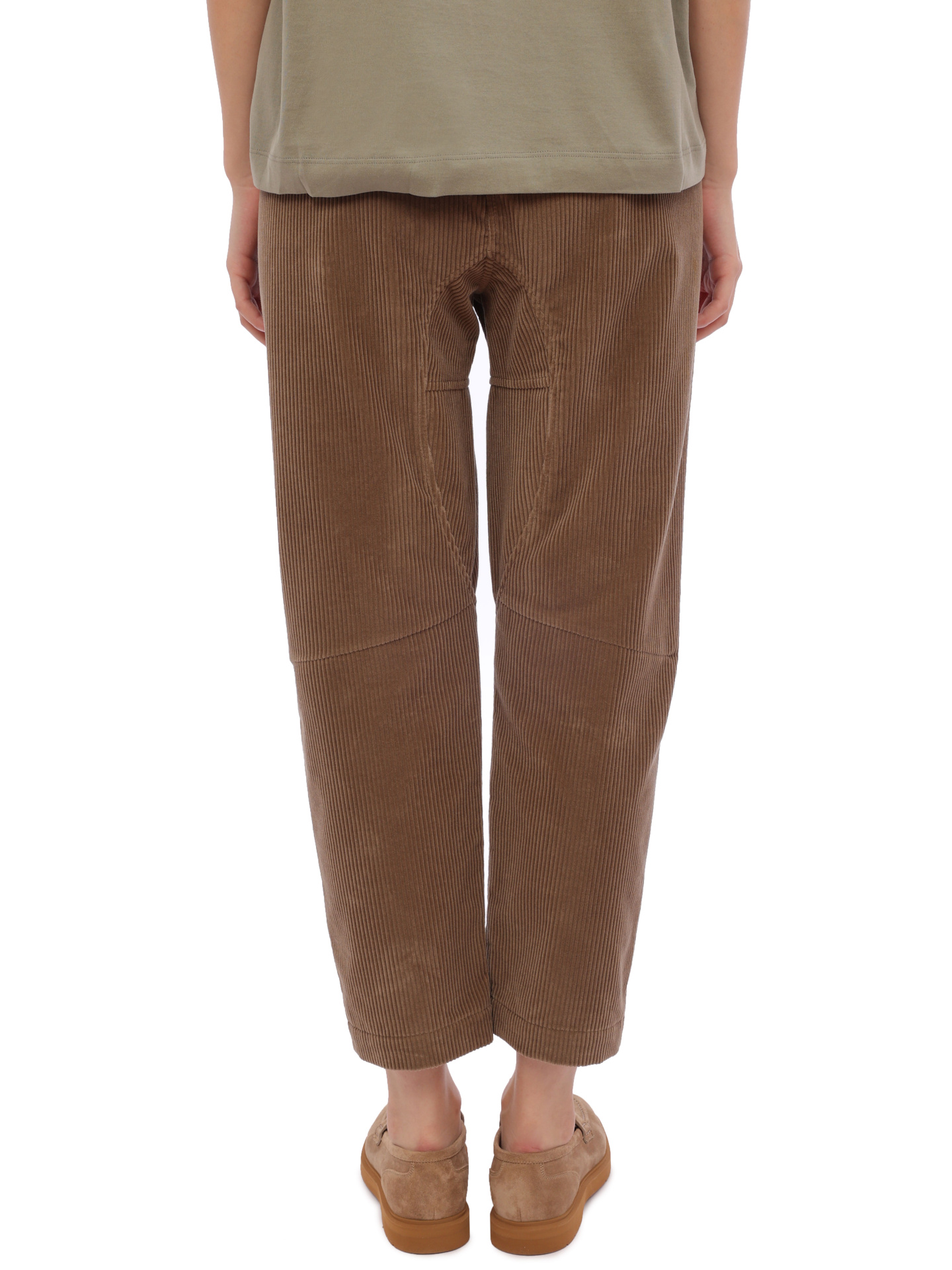 Брюки Brunello Cucinelli MA121P6783 бежевые женские из вельвета — купить в интернет-магазине Verdistore
