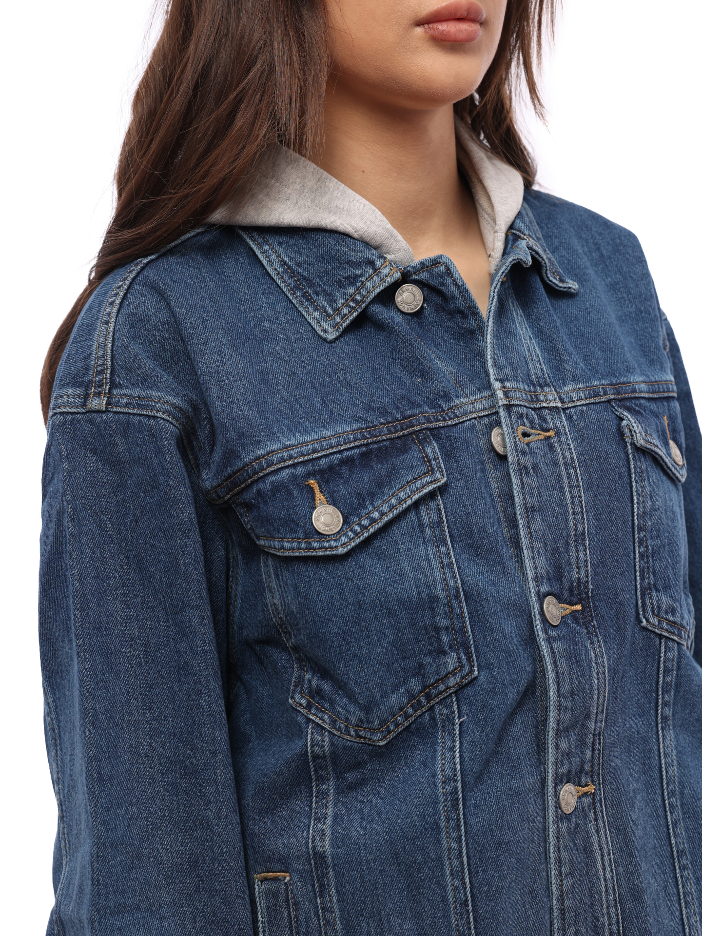 Куртка Armani Exchange 6GZB33 Z2QWZ джинсовая женская с капюшоном — купить в интернет-магазине Verdistore