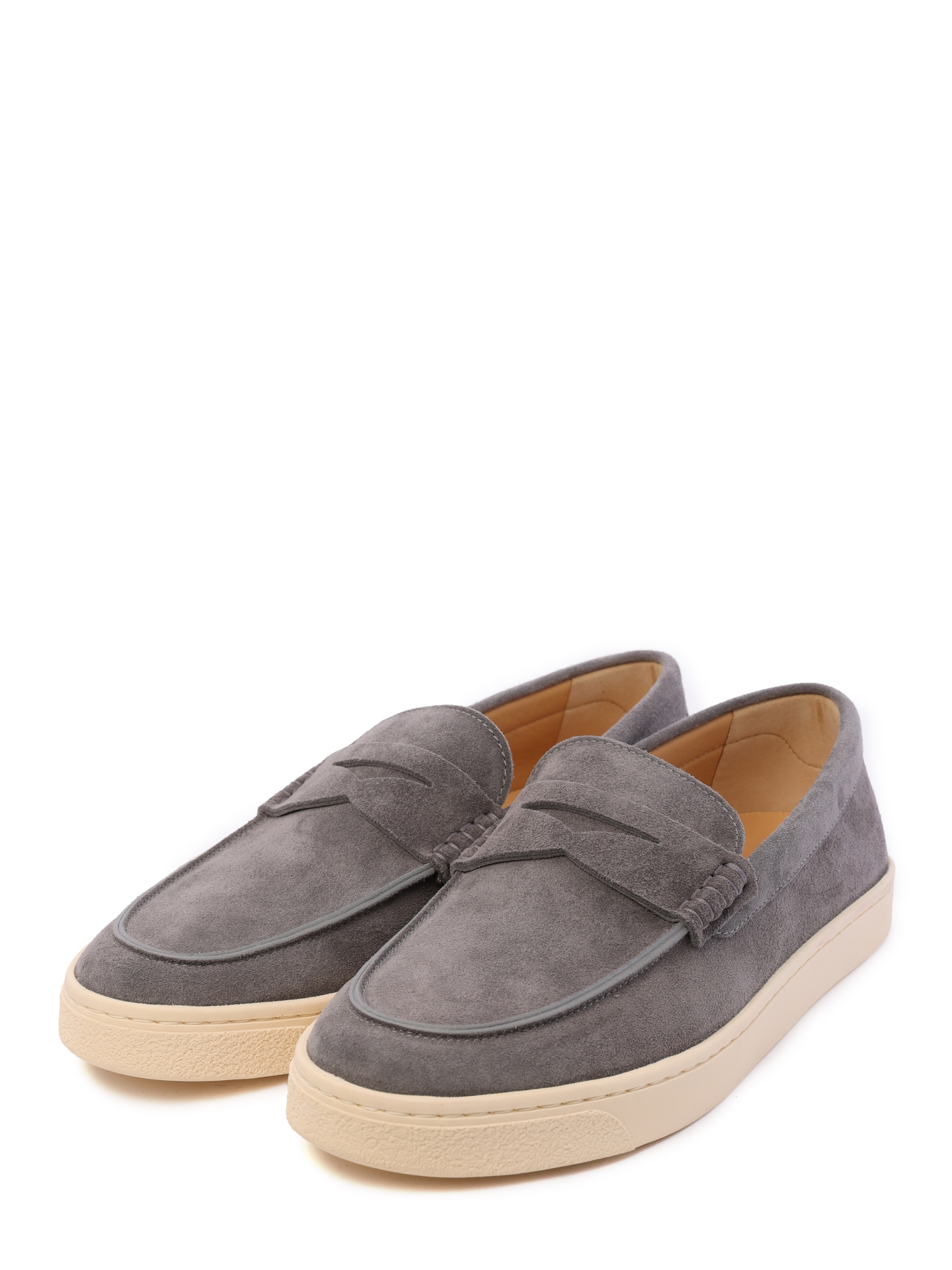Лоферы Brunello Cucinelli MZUDEFN285 C8449 серые мужские из замши — купить в интернет-магазине Verdistore
