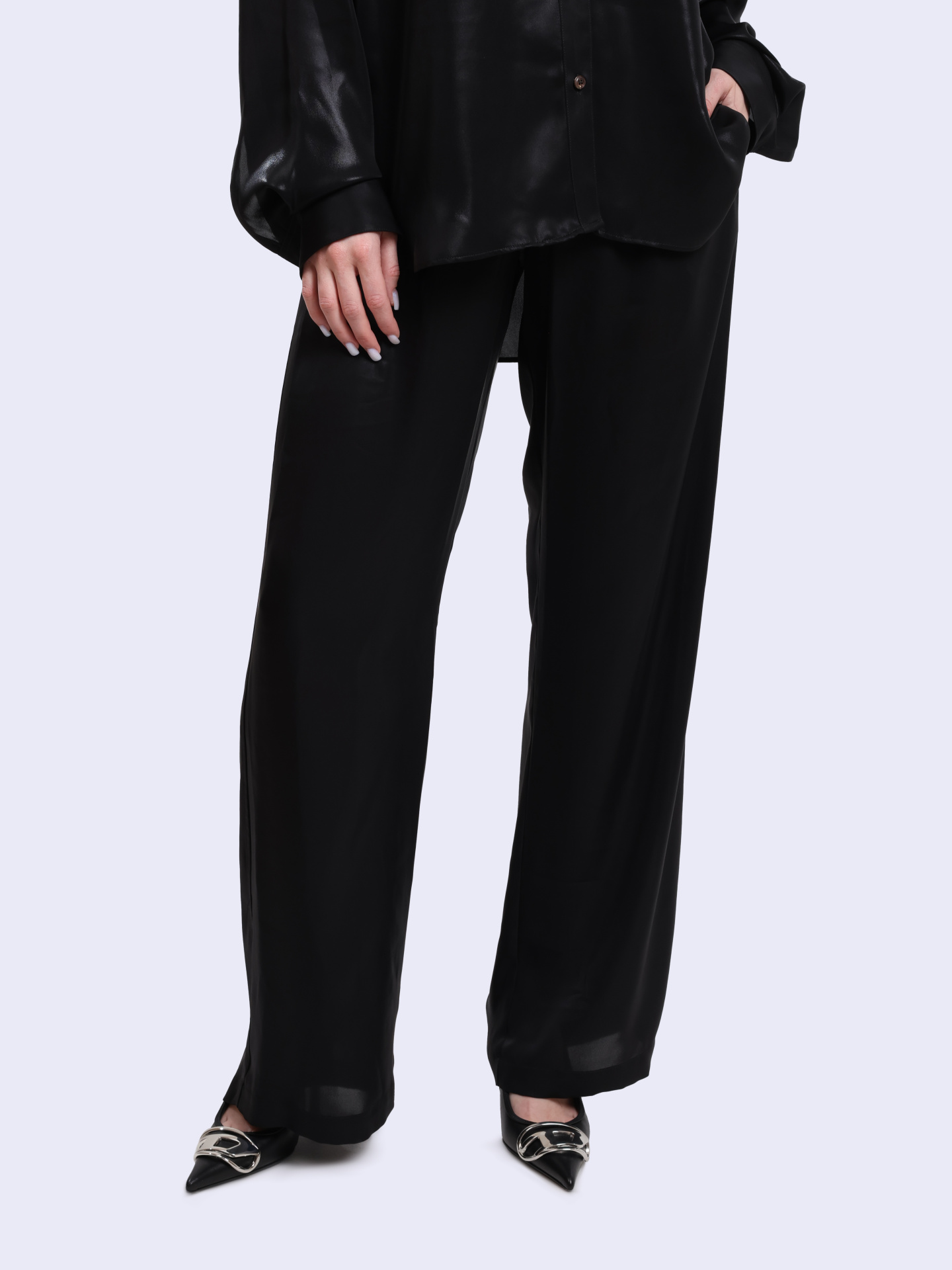 Брюки Diesel A173960QJAR9XX черные женские — купить в интернет-магазине Verdistore