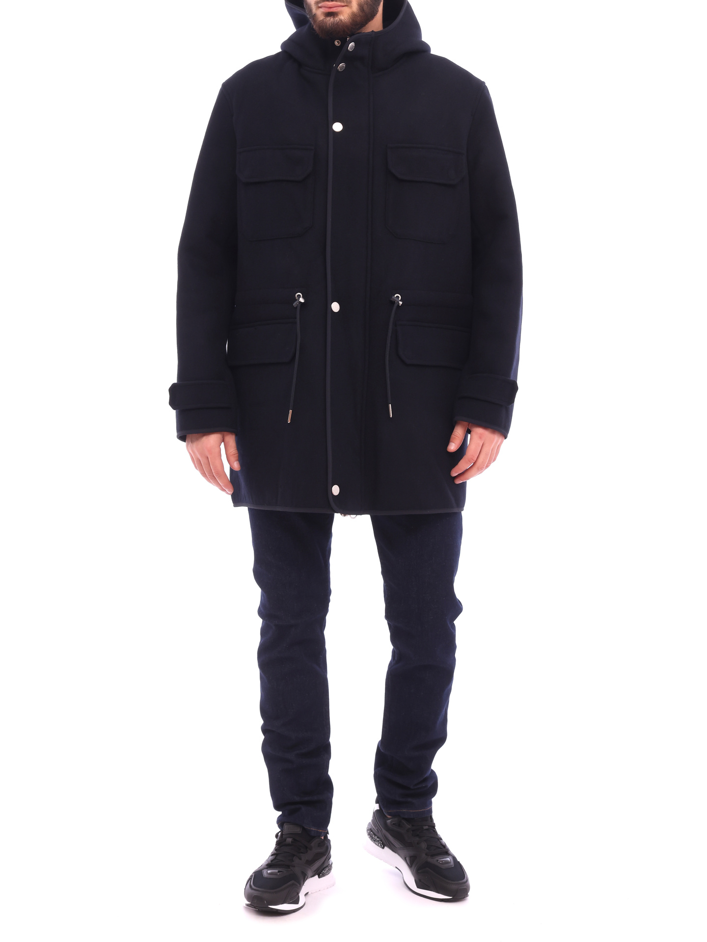 Пальто Armani Exchange 6KZKL1 ZNMWZ 05DY темно-синее мужское на кулиске — купить в интернет-магазине Verdistore