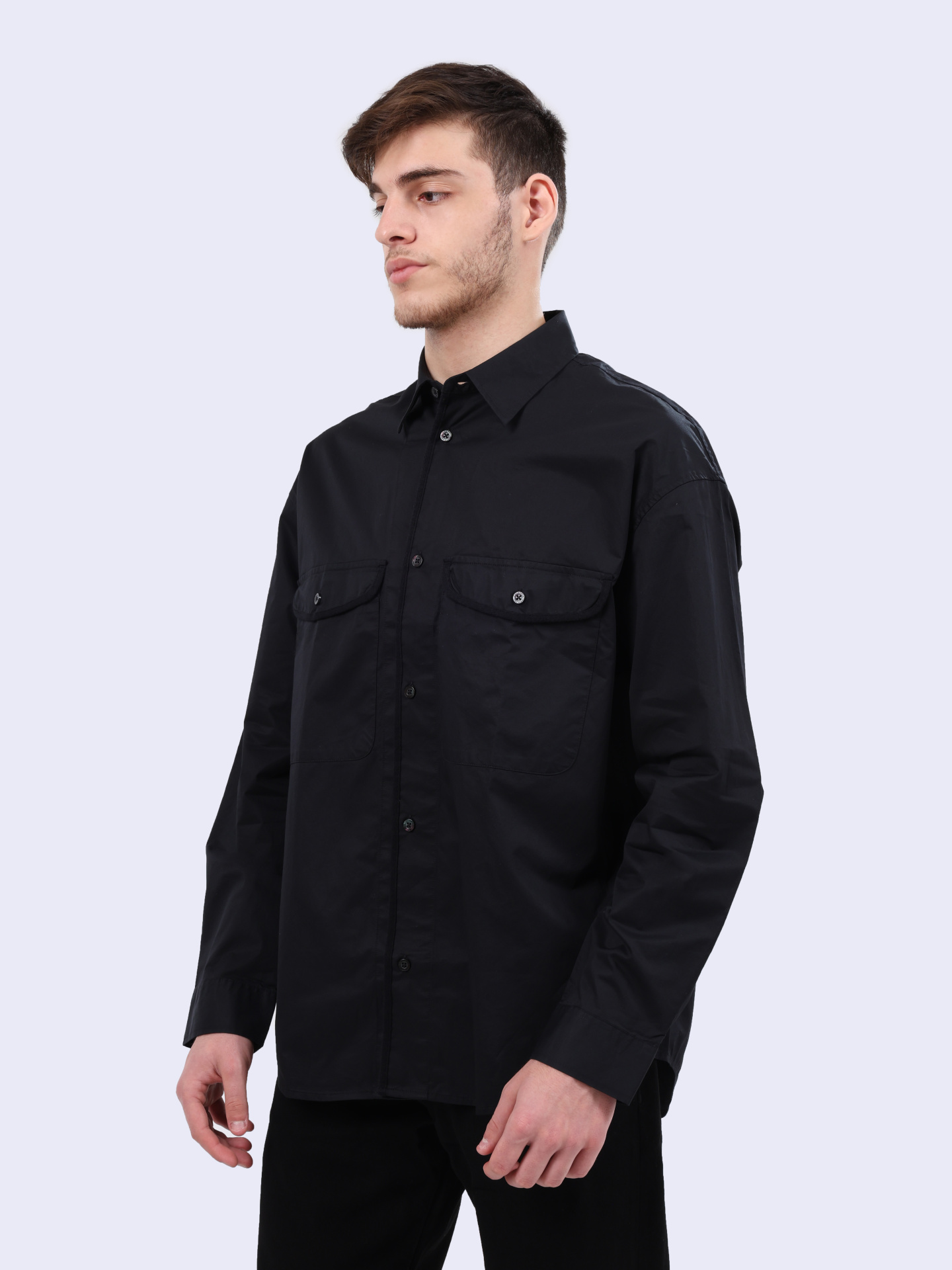 Рубашка Armani Exchange 6DZCL7 ZN3CZ 1200 черная мужская с накладными карманами — купить в интернет-магазине Verdistore