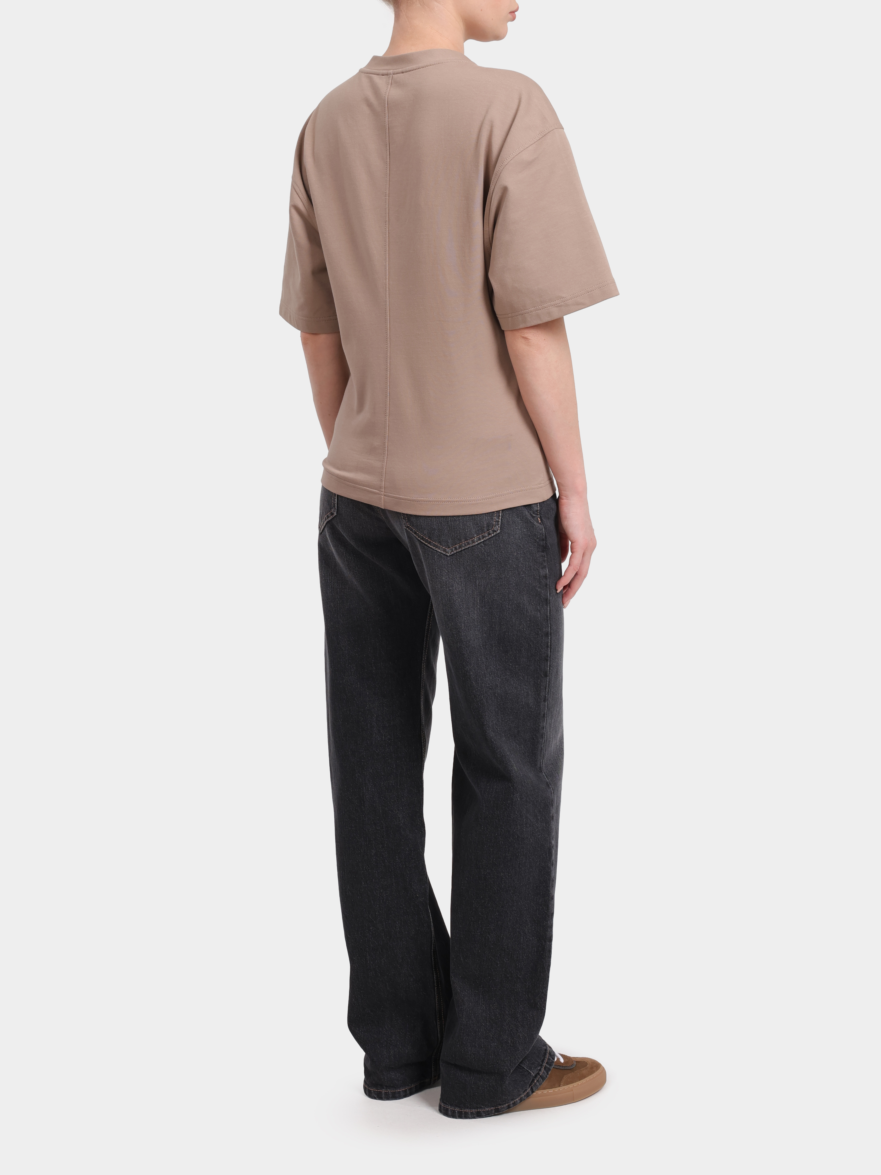 Футболка Brunello Cucinelli MH827B1380 C8944 коричневый женский хлопковый — купить в интернет-магазине Verdistore