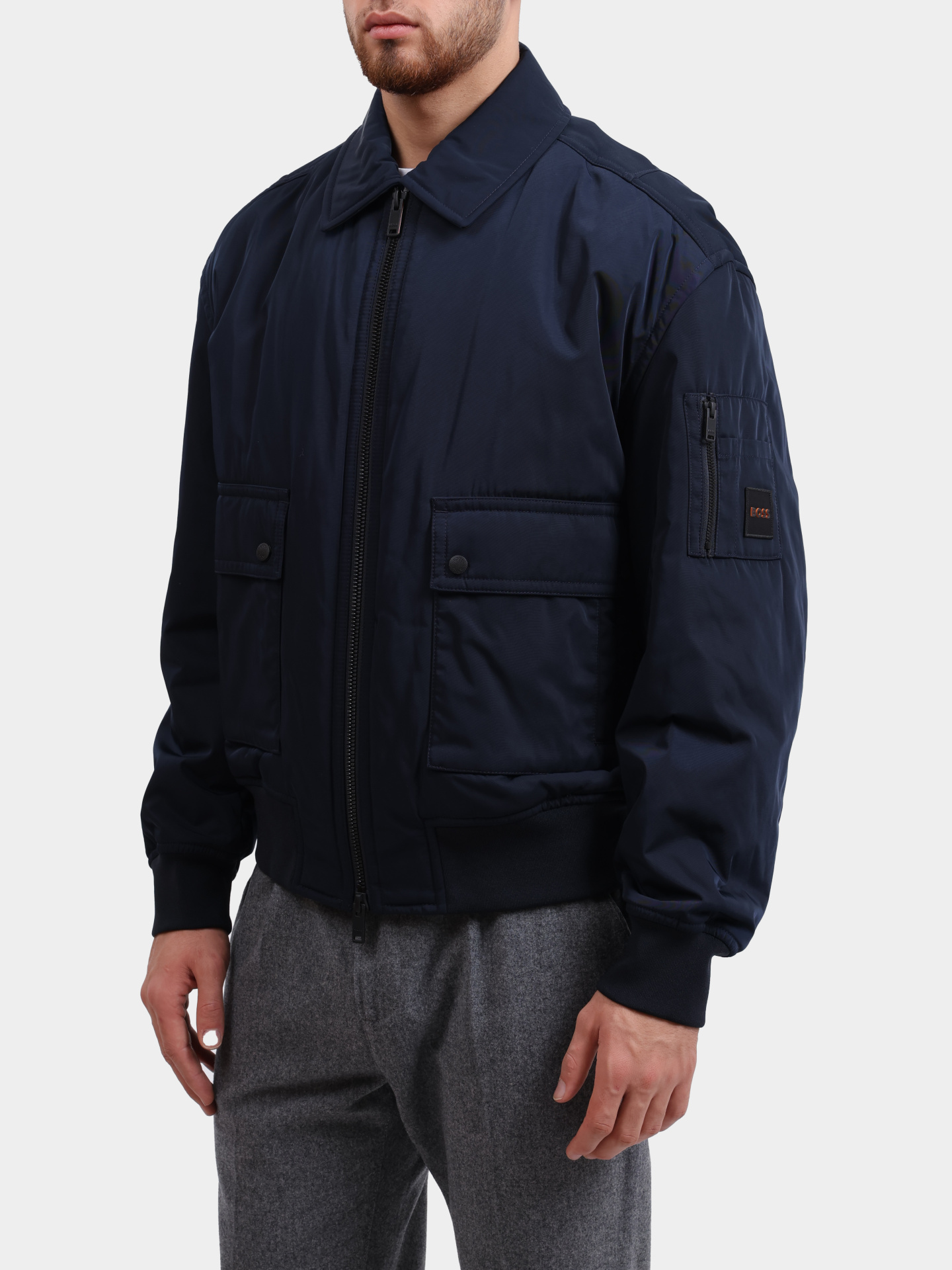Бомбер Boss 50543492 404 темно-синий мужской — купить в интернет-магазине Verdistore