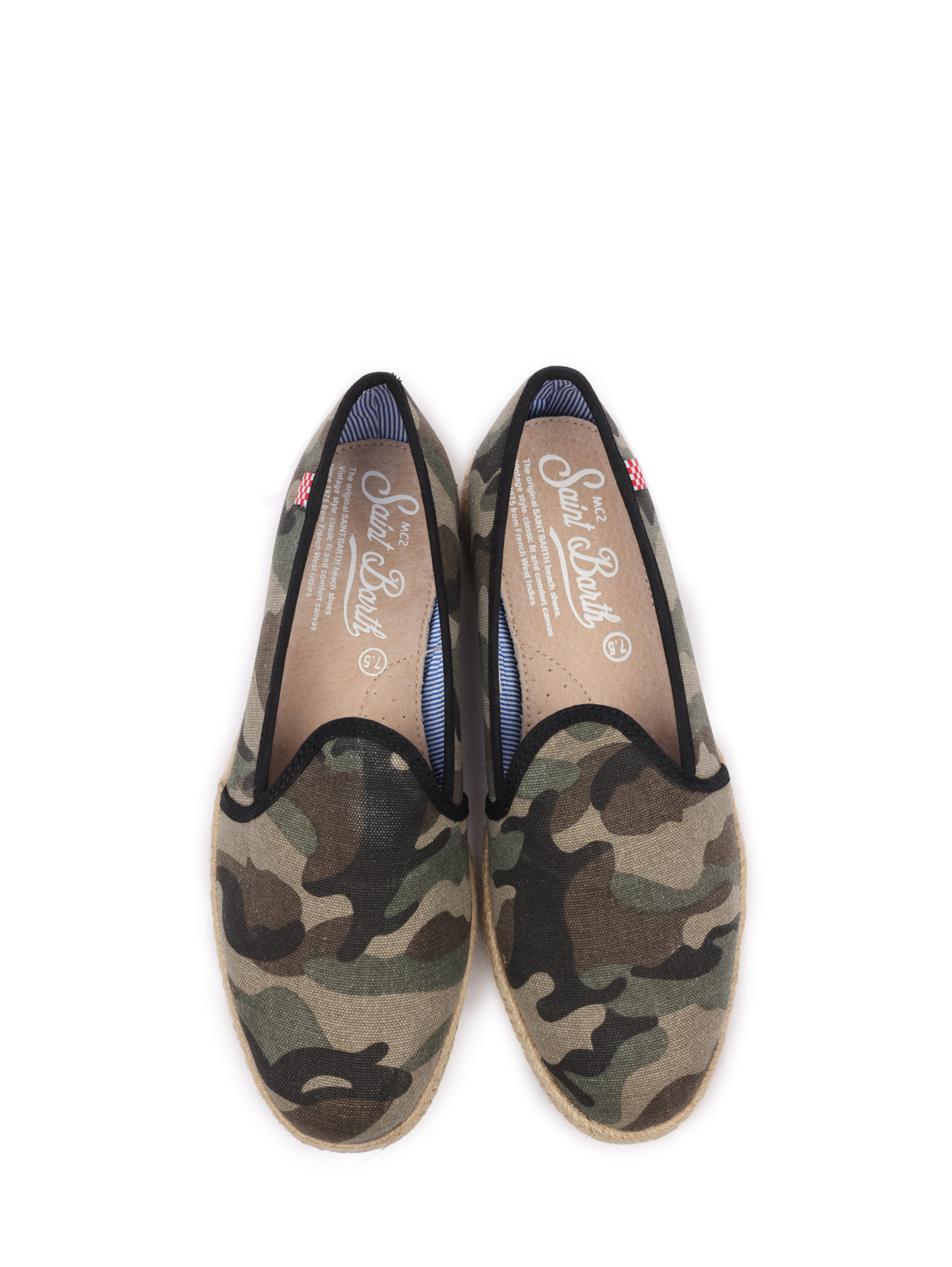 Эспадрильи текстильные с принтом камуфляжа и подошвой и джута — купить в интернет-магазине Verdistore