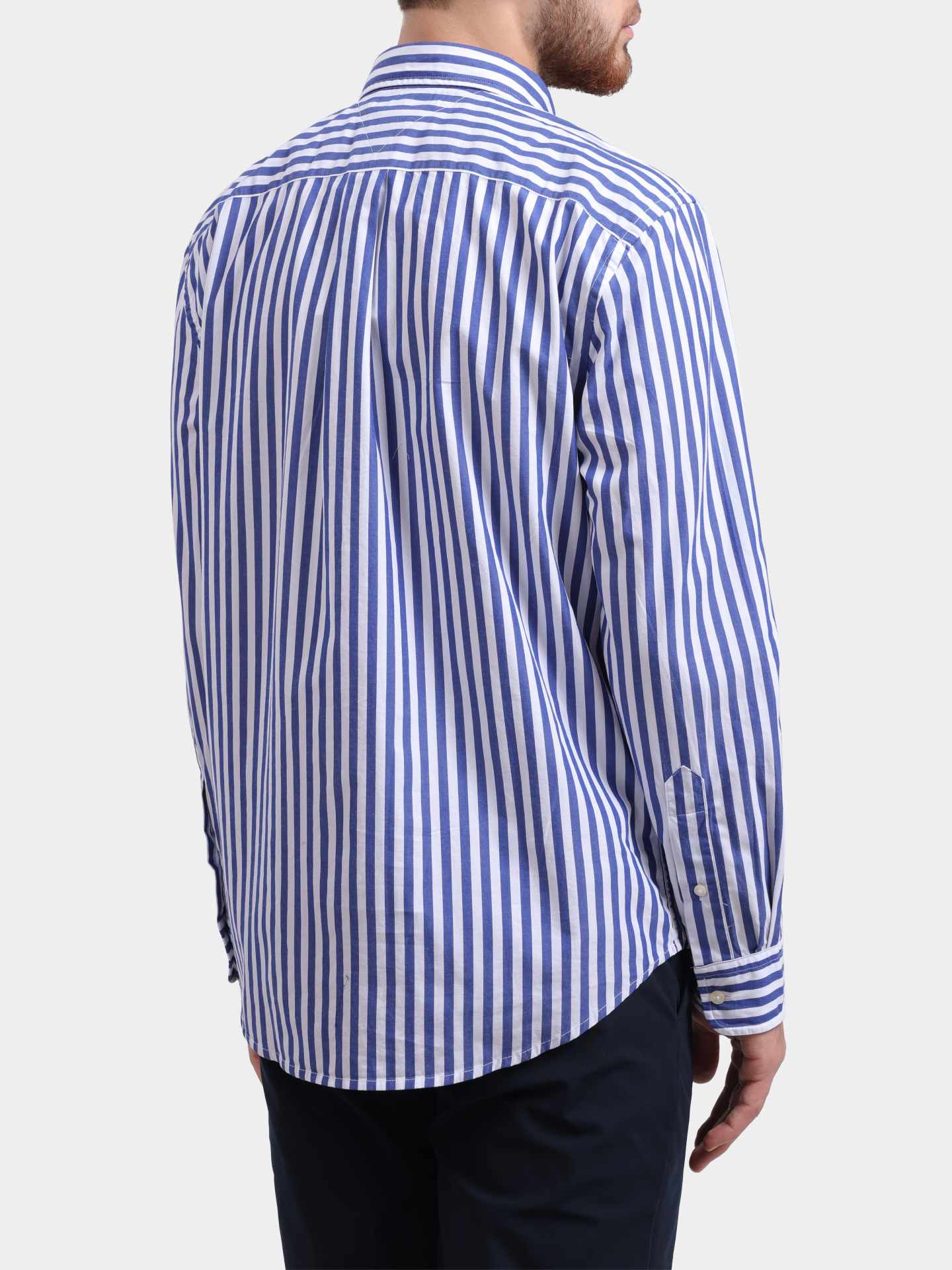 Рубашка Tommy Hilfiger MW0MW39451 0A4 голубая мужская с принтом в полоску  — купить в интернет-магазине Verdistore