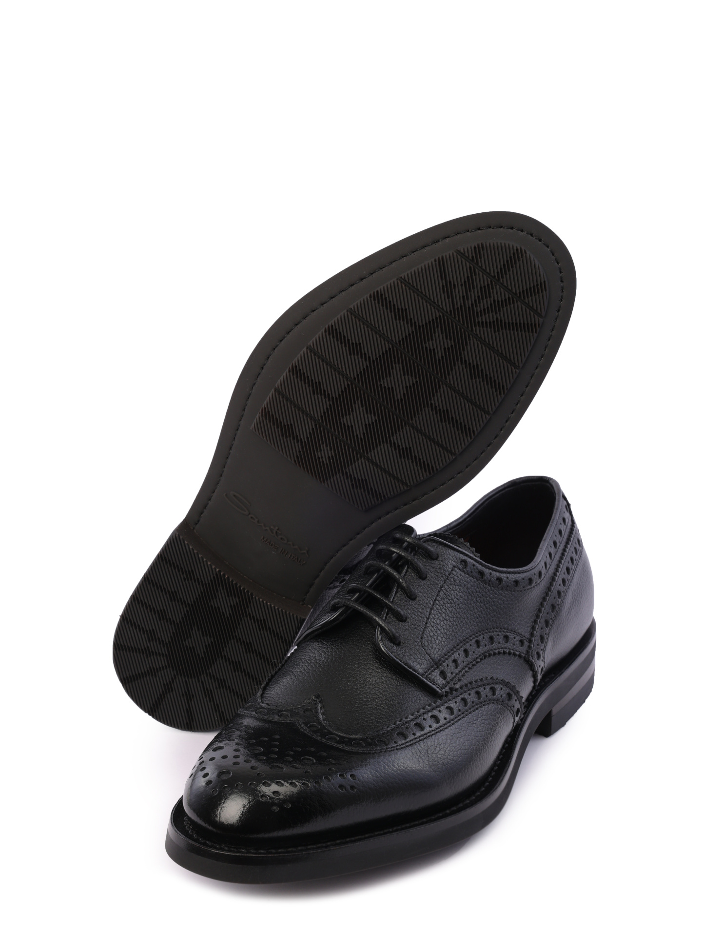 Дерби из черной фактурной кожи на высоком каблуке — купить в интернет-магазине Verdistore