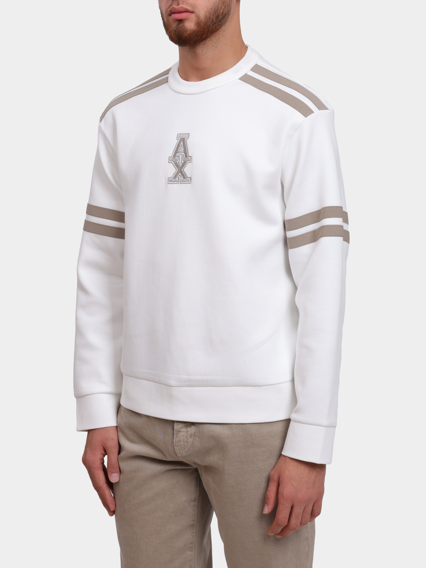 Свитшот Armani Exchange XM000481 AF10818 U0009 белый мужской с логотипом — купить в интернет-магазине Verdistore