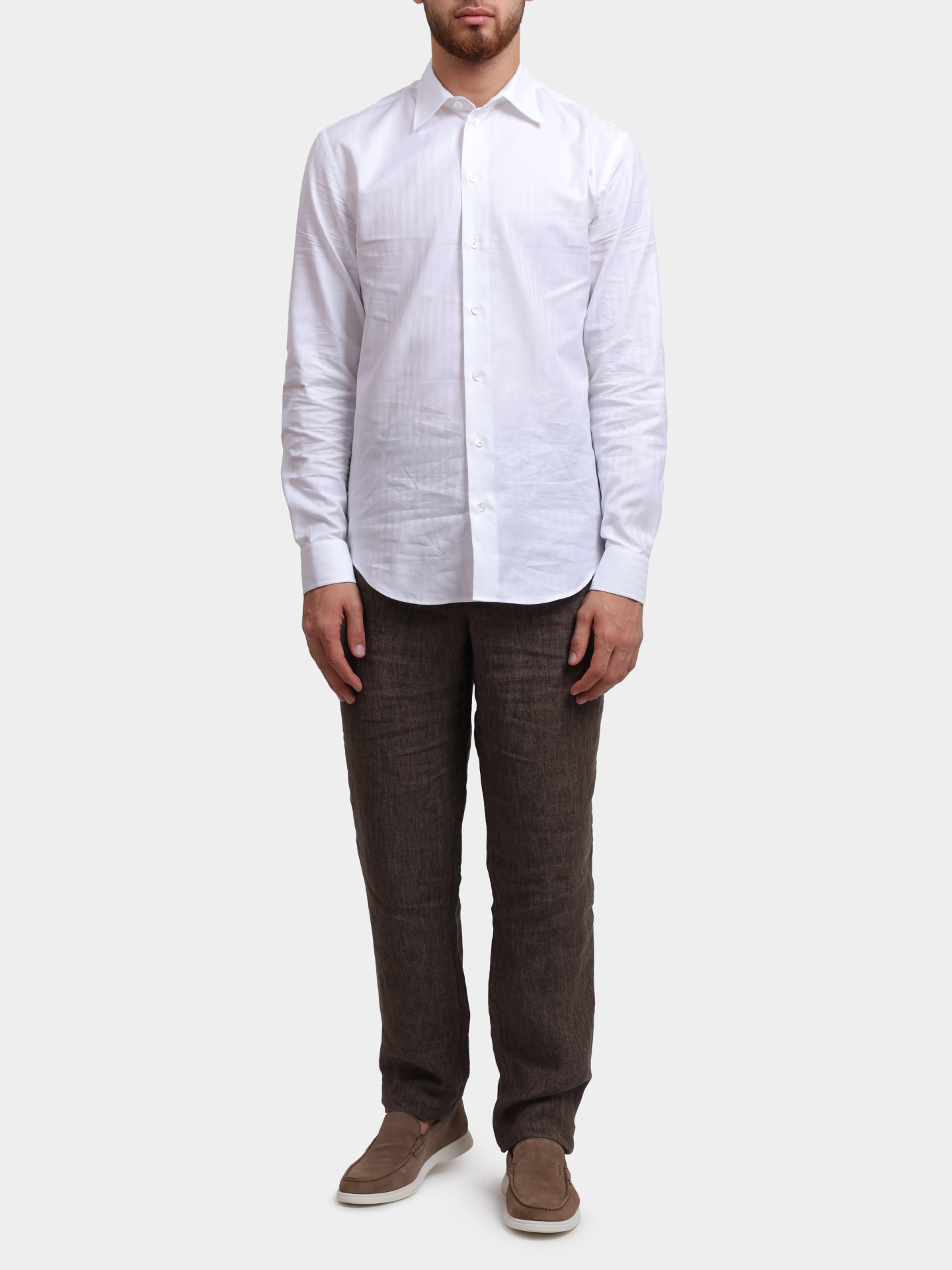 Брюки Emporio Armani EM000496 TE10410 O6002 льняные мужские — купить в интернет-магазине Verdistore