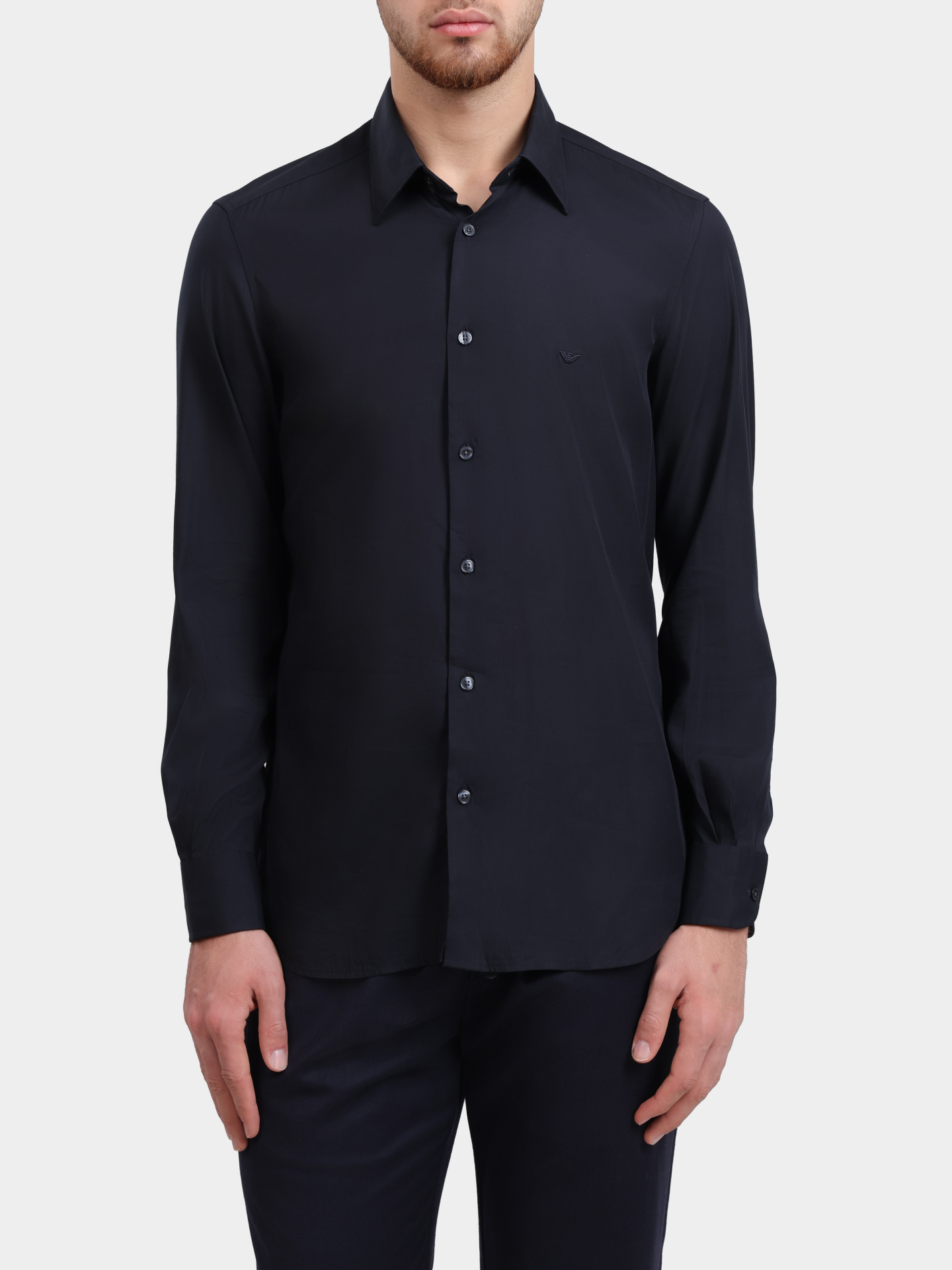 Рубашка Emporio Armani EM001537 AF14214 UB118 темно-синяя мужская — купить в интернет-магазине Verdistore