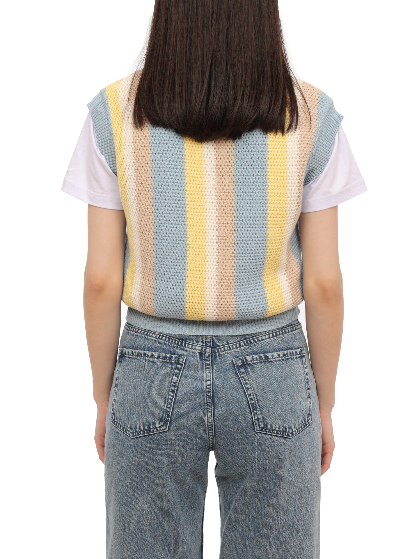 Жилет Autry A24EVEPW560X полосатый женский из хлопка — купить в интернет-магазине Verdistore