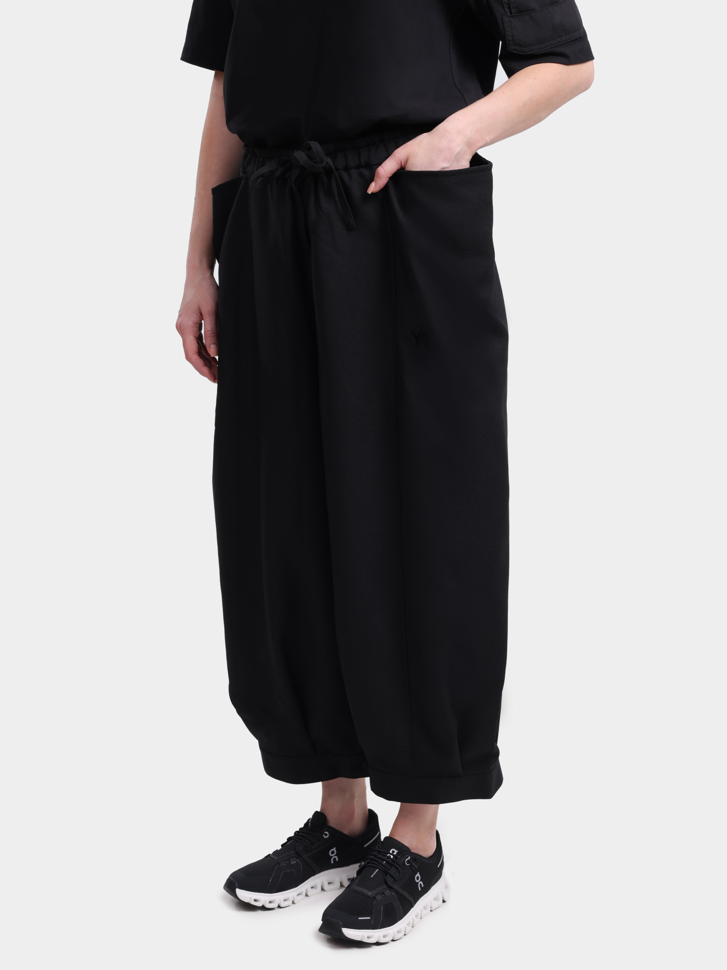 Брюки Y-3 KH0474 BLACK черные женские на кулиске — купить в интернет-магазине Verdistore