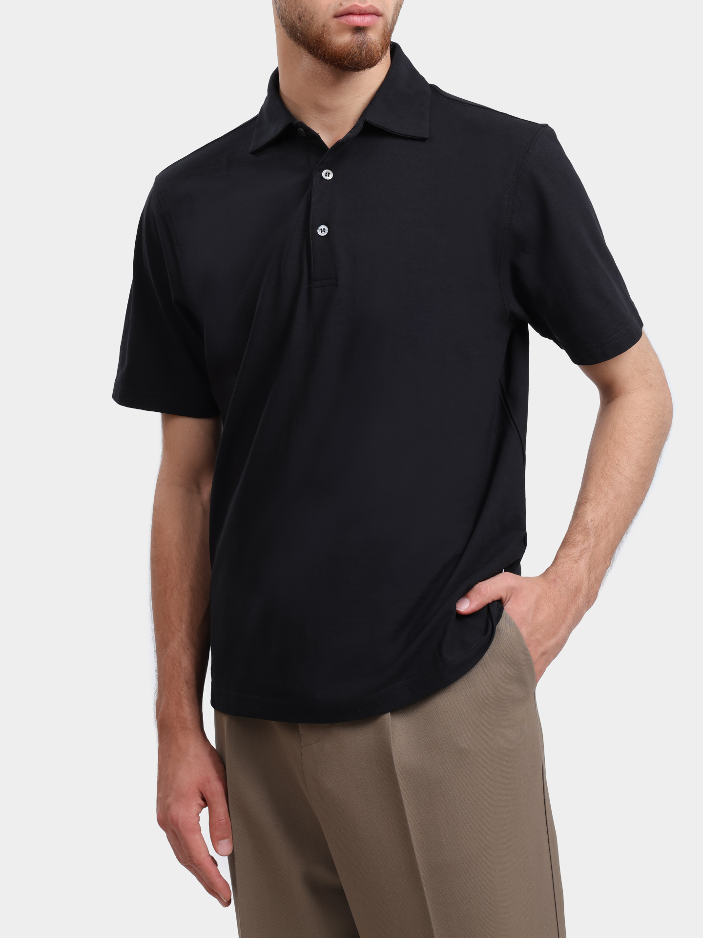 Поло Lardini LPMC80 64053 999 черное мужское из хлопка — купить в интернет-магазине Verdistore