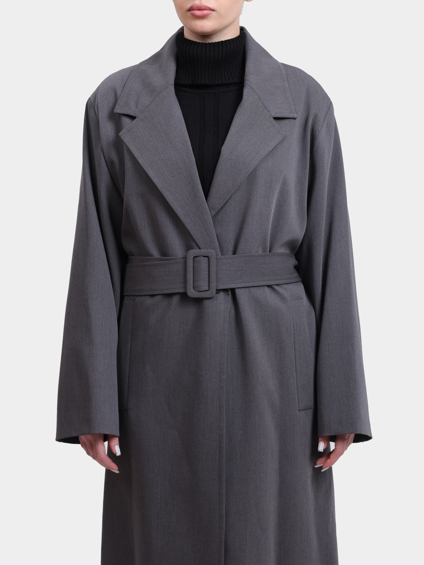 Тренч Alpha Studio AD-4668N 2004 серый женский с поясом — купить в интернет-магазине Verdistore