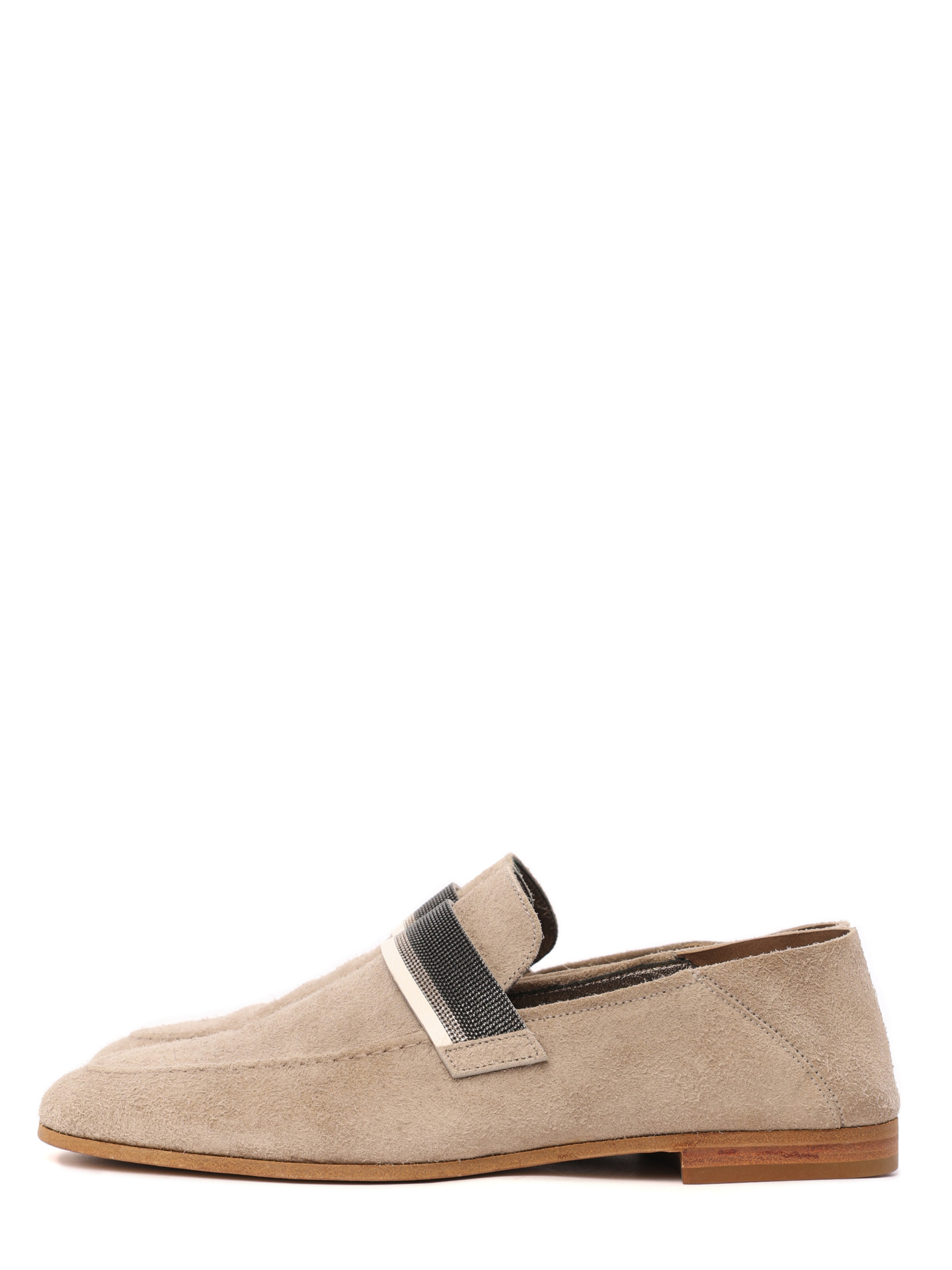 Лоферы Brunello Cucinelli MZMNC1440 бежевые женские из замши — купить в интернет-магазине Verdistore