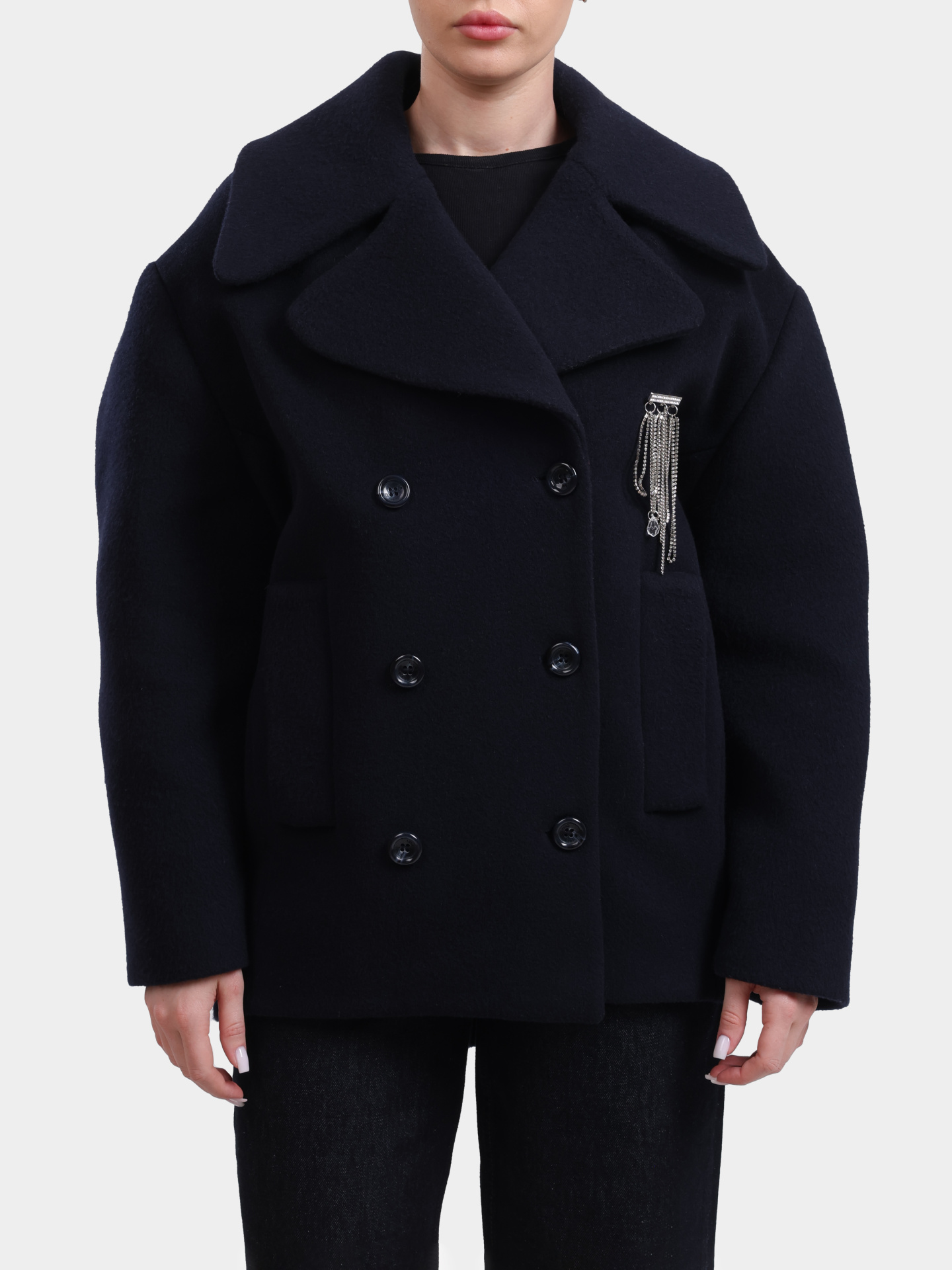 Полупальто CF5306 T2583 9402R темно-синее женское — купить в интернет-магазине Verdistore