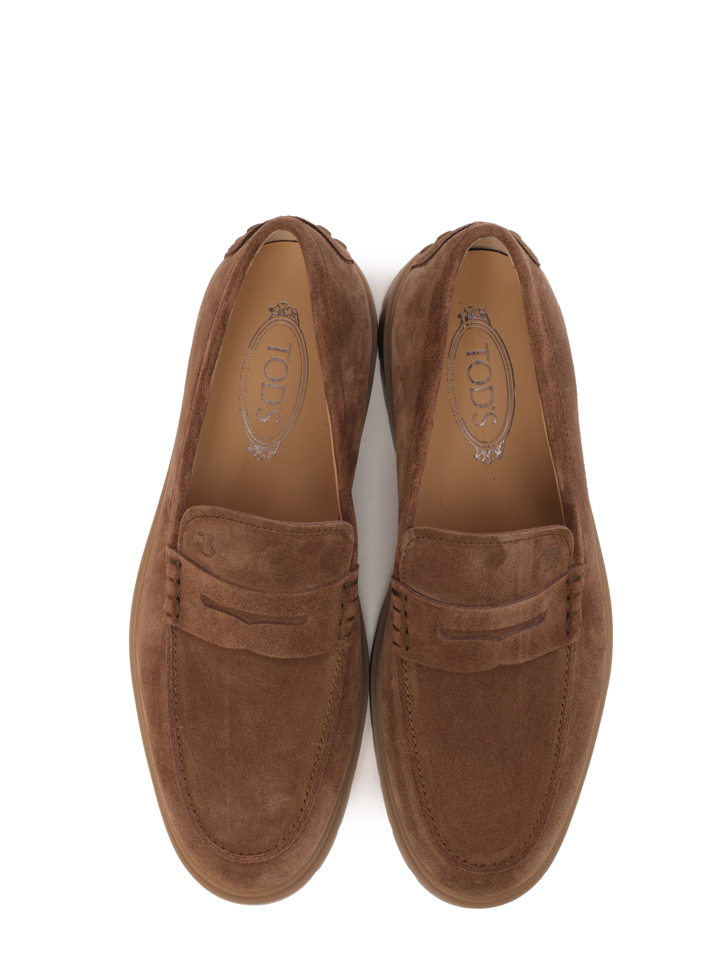 Лоферы коричневые замшевые на резиновой подошве  — купить в интернет-магазине Verdistore