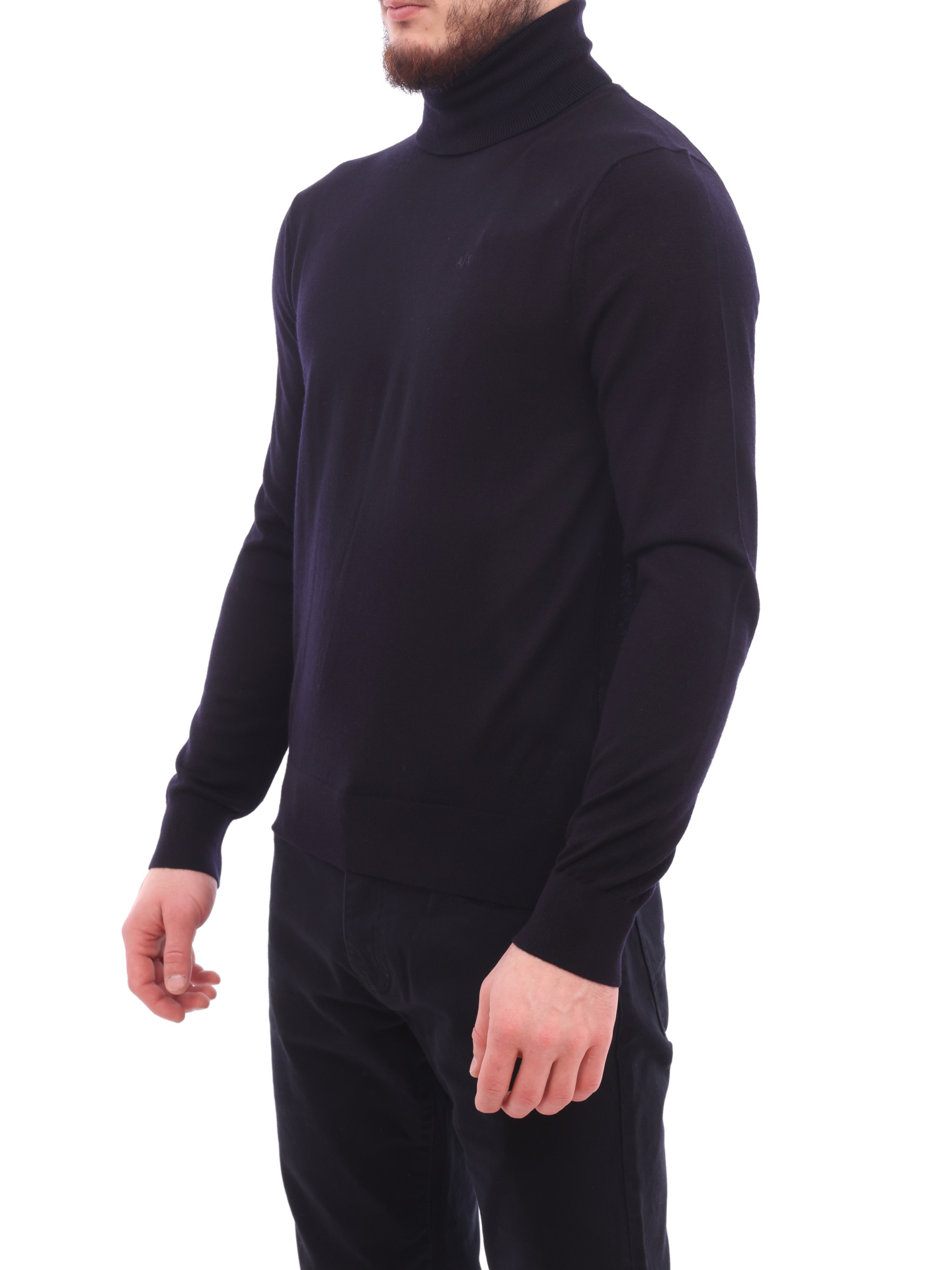 Водолазка Armani Exchange 8NZM3C ZM8AZ 1510 темно-синяя мужская из шерсти — купить в интернет-магазине Verdistore