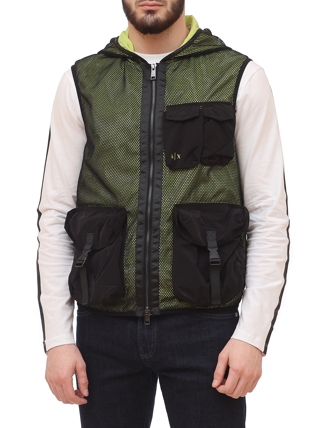 Жилет Armani Exchange 3KZQ16 ZNQGZ 4224 сетчатый мужской с накладными карманами — купить в интернет-магазине Verdistore