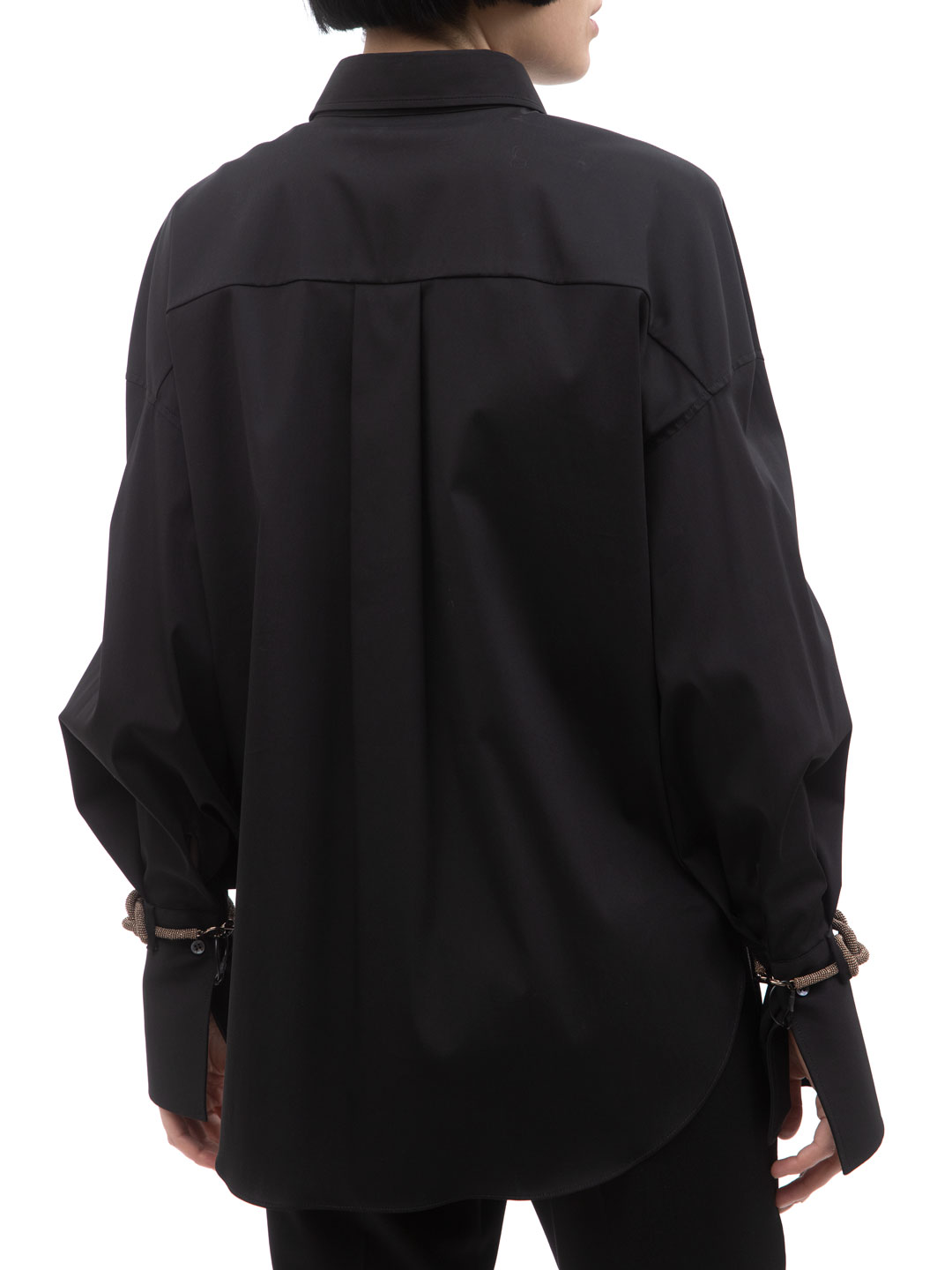 Рубашка Brunello Cucinelli M0091MZ606 C101 черная женская из хлопка — купить в интернет-магазине Verdistore