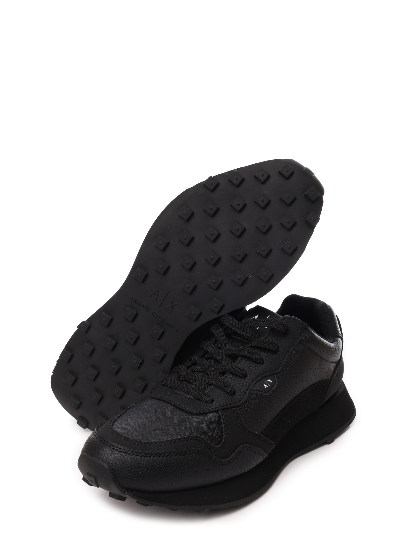 Кроссовки Armani Exchange XUX205 XV869 K001 черные мужские с замшевыми вставками — купить в интернет-магазине Verdistore