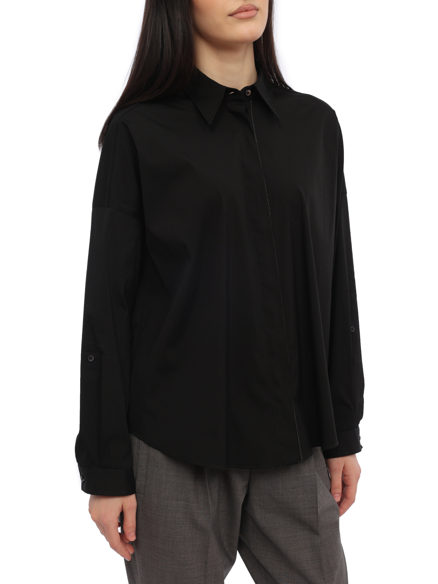 Рубашка Brunello Cucinelli M0091B1375 C101 черная женская — купить в интернет-магазине Verdistore