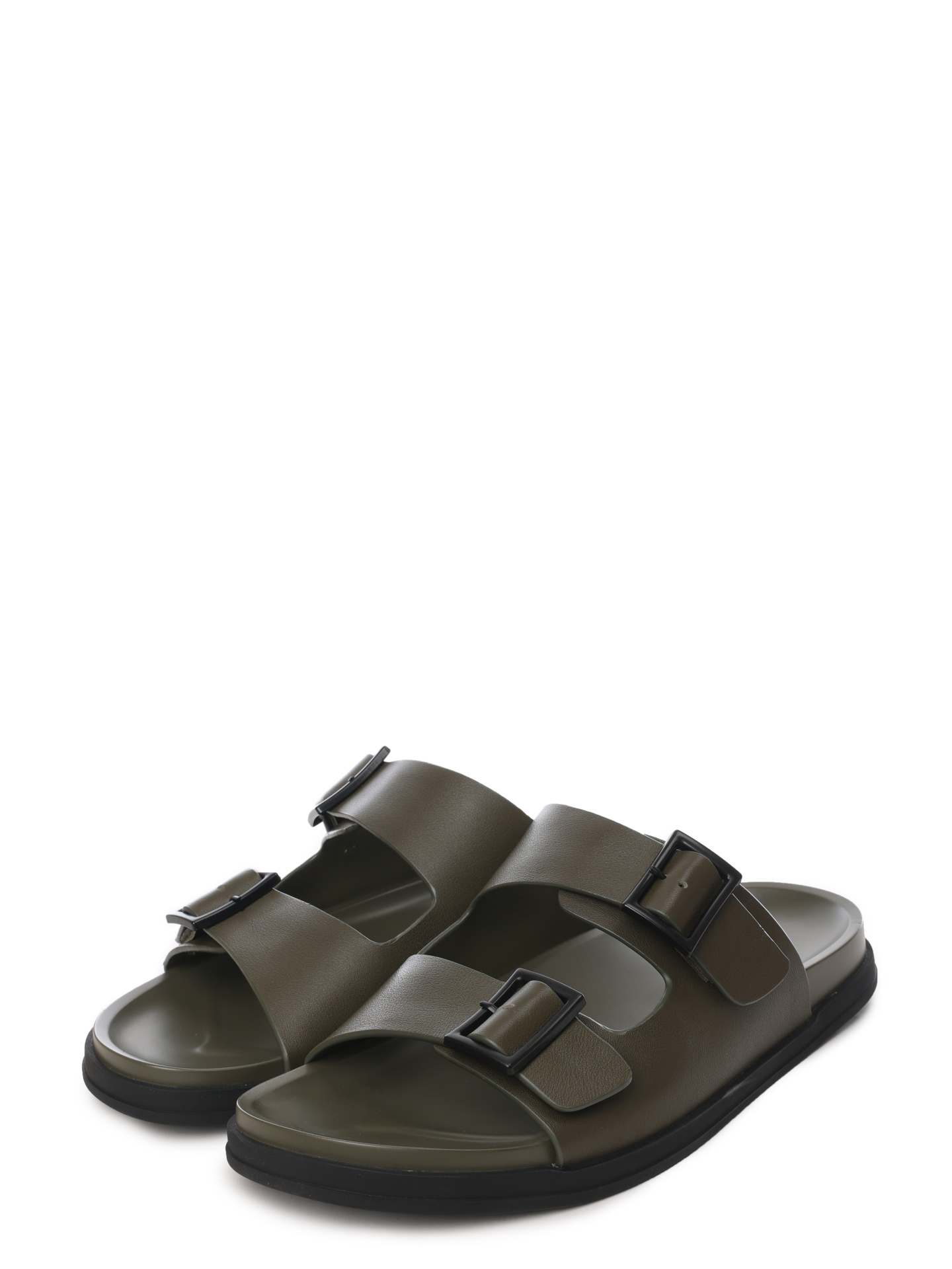 Тапочки хаки кожаные с ремнями для регулировки  — купить в интернет-магазине Verdistore