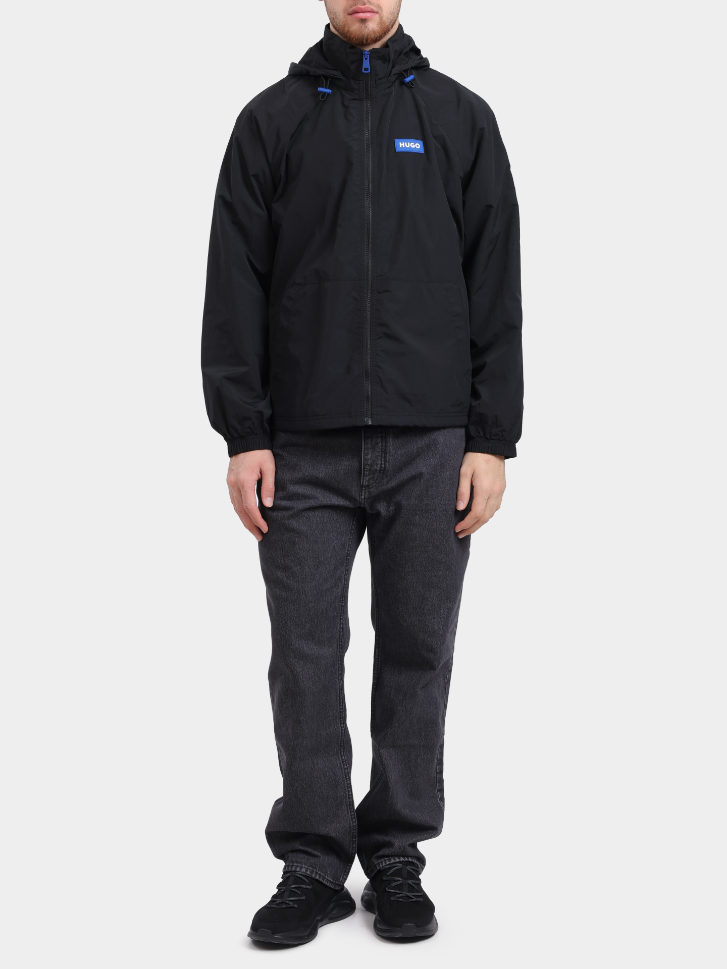 Куртка HUGO BLUE Bento2611 10277410 01 50552939 001 черная мужская с маленьким логотипом — купить в интернет-магазине Verdistore