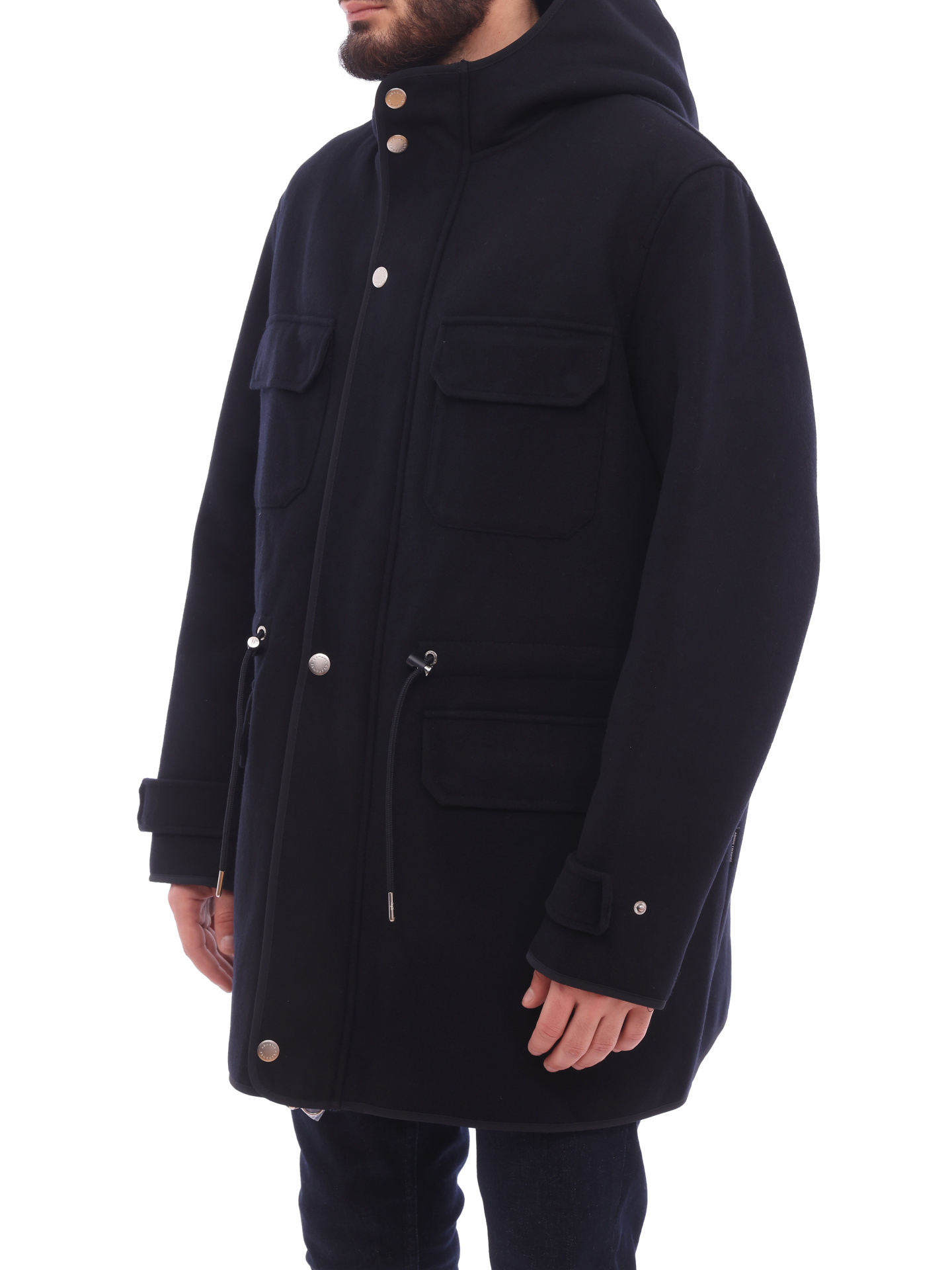 Пальто Armani Exchange 6KZKL1 ZNMWZ 05DY темно-синее мужское на кулиске — купить в интернет-магазине Verdistore