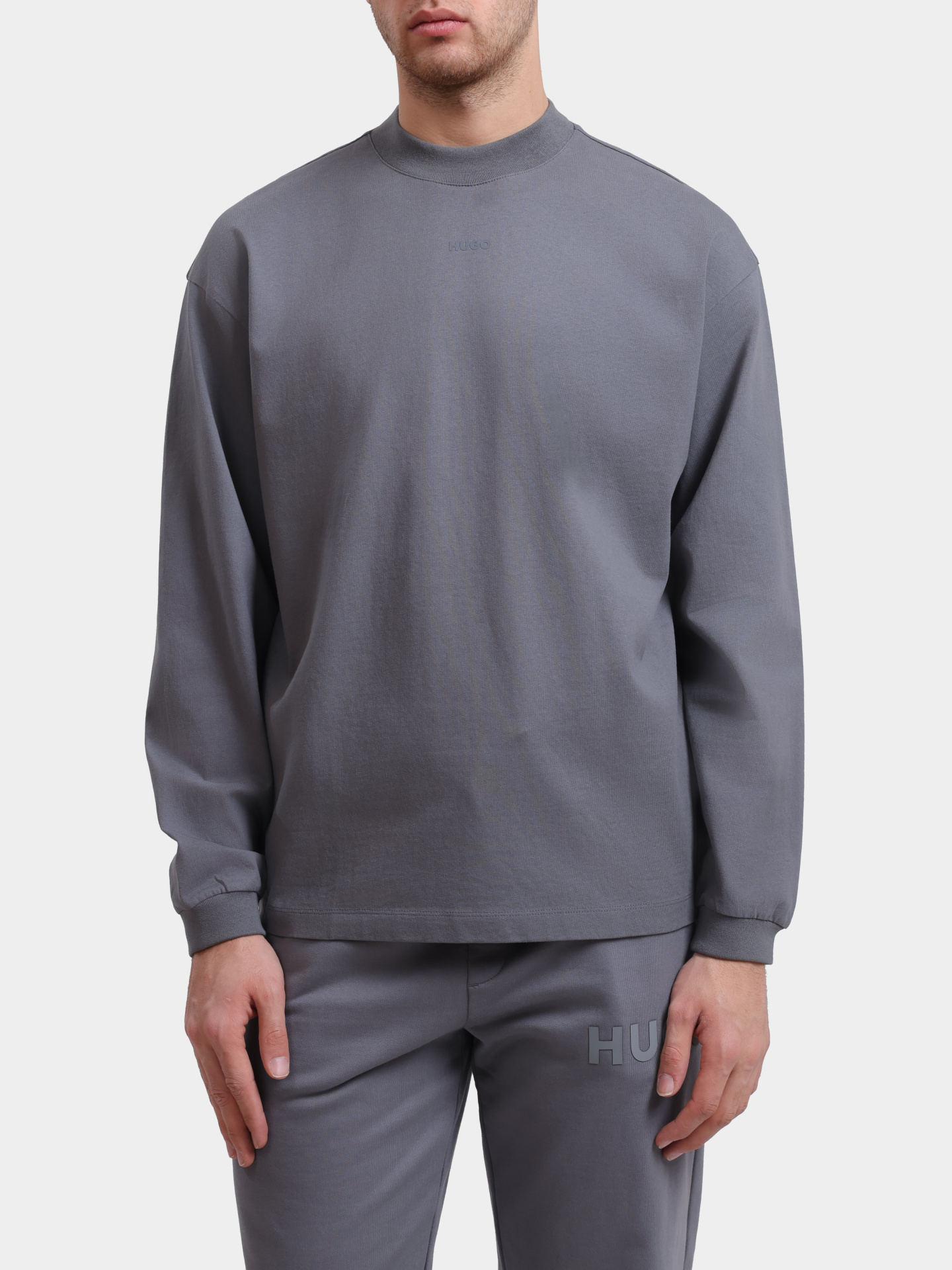 Лонгслив Hugo 50511029 086 серый мужской — купить в интернет-магазине Verdistore