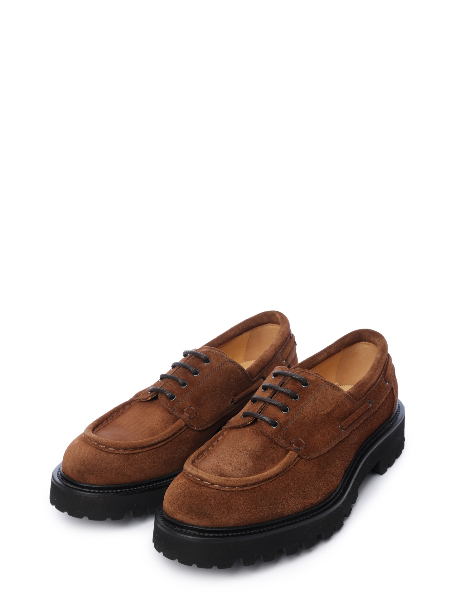 Дерби коричневые с высоким каблуком на массивной подошве — купить в интернет-магазине Verdistore