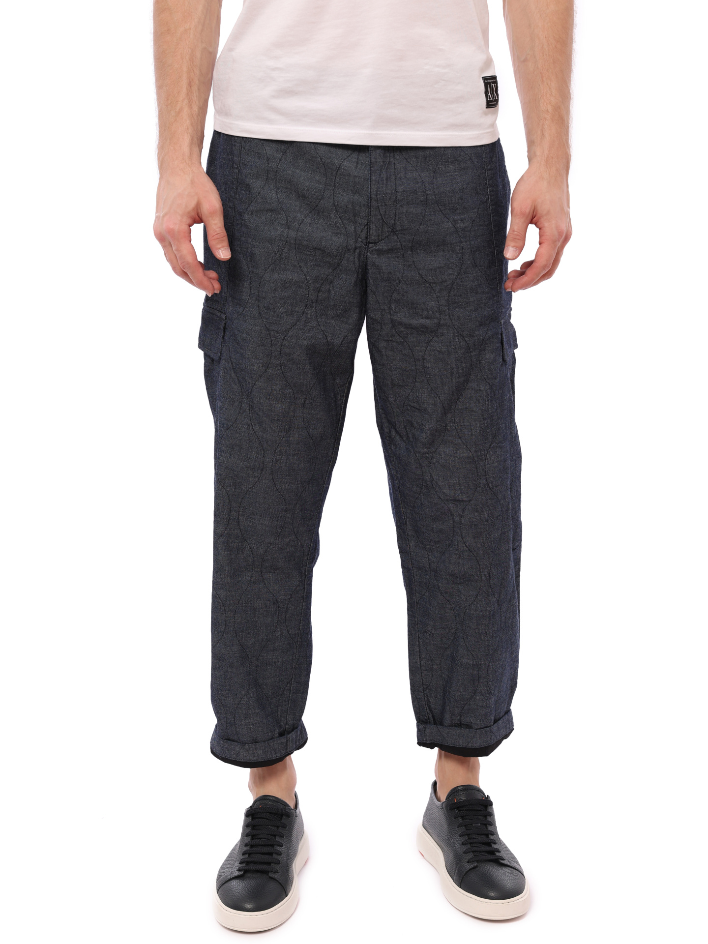 Брюки-карго Armani Exchange 3KZPL4 ZD7AZ 7500 стеганые мужские из хлопка — купить в интернет-магазине Verdistore