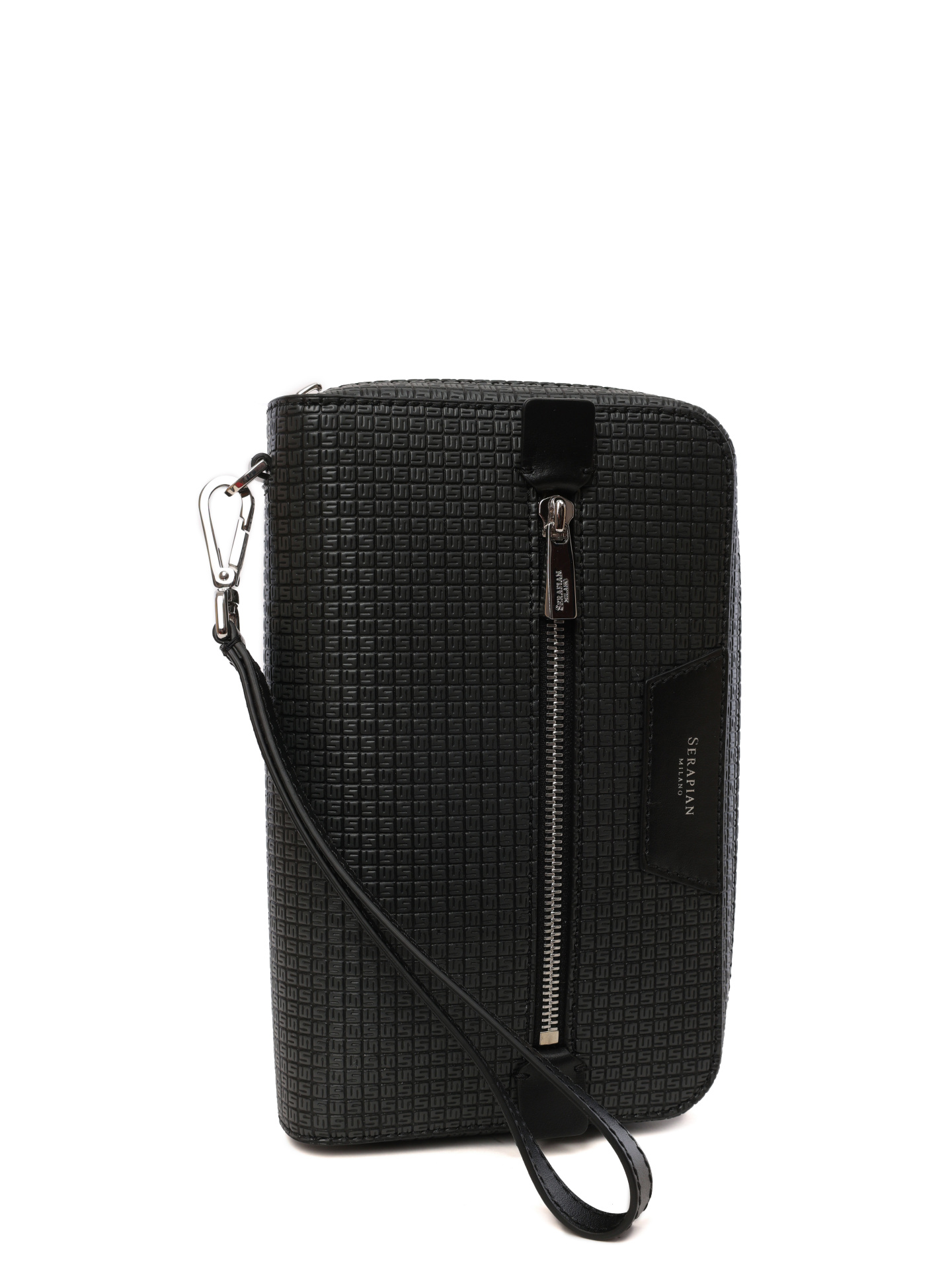 Косметичка черная кожаная с монограммным логотипом — купить в интернет-магазине Verdistore