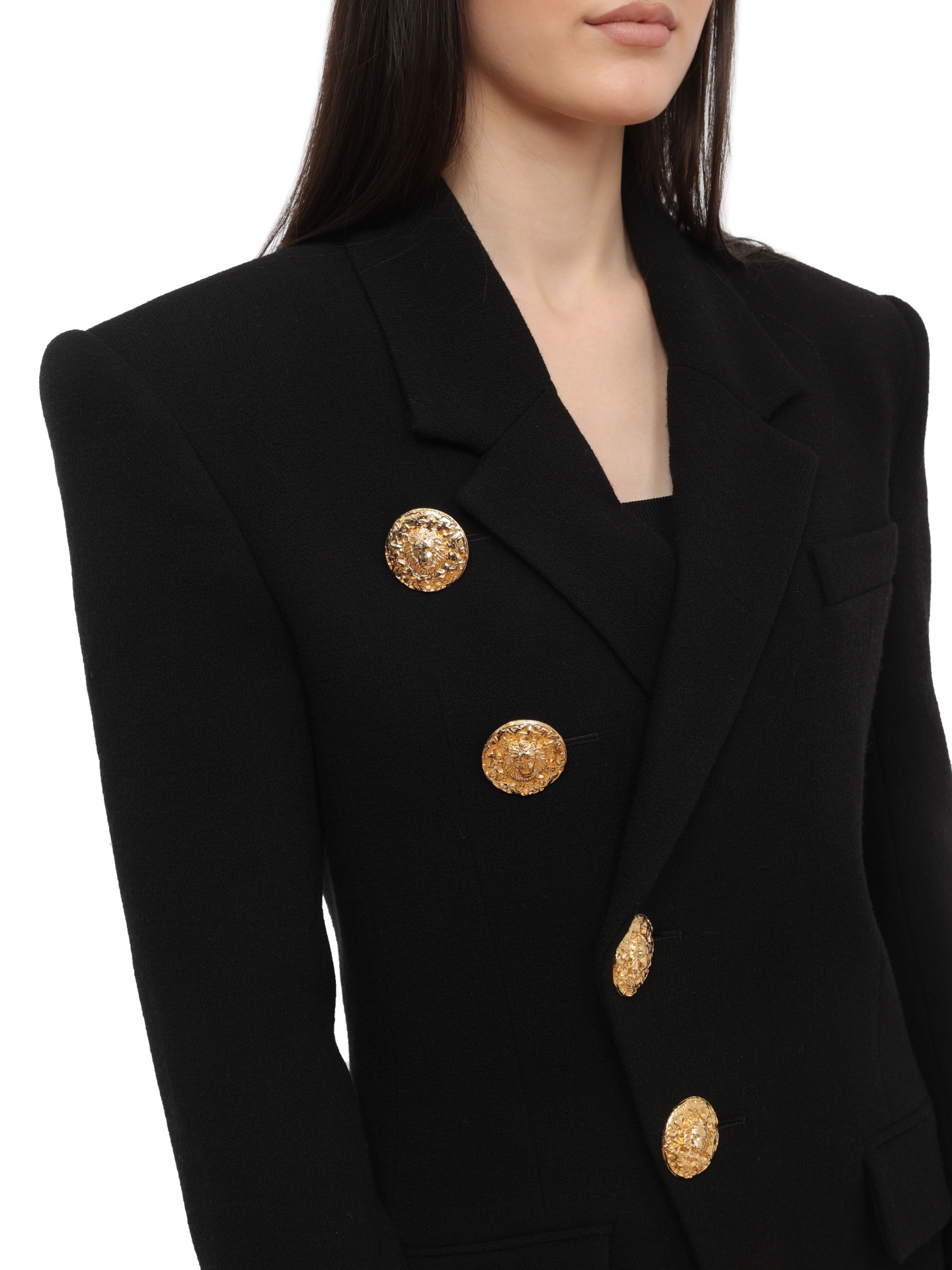 Жакет Balmain BU1SI525WB86 0PA черный женский удлиненный — купить в интернет-магазине Verdistore