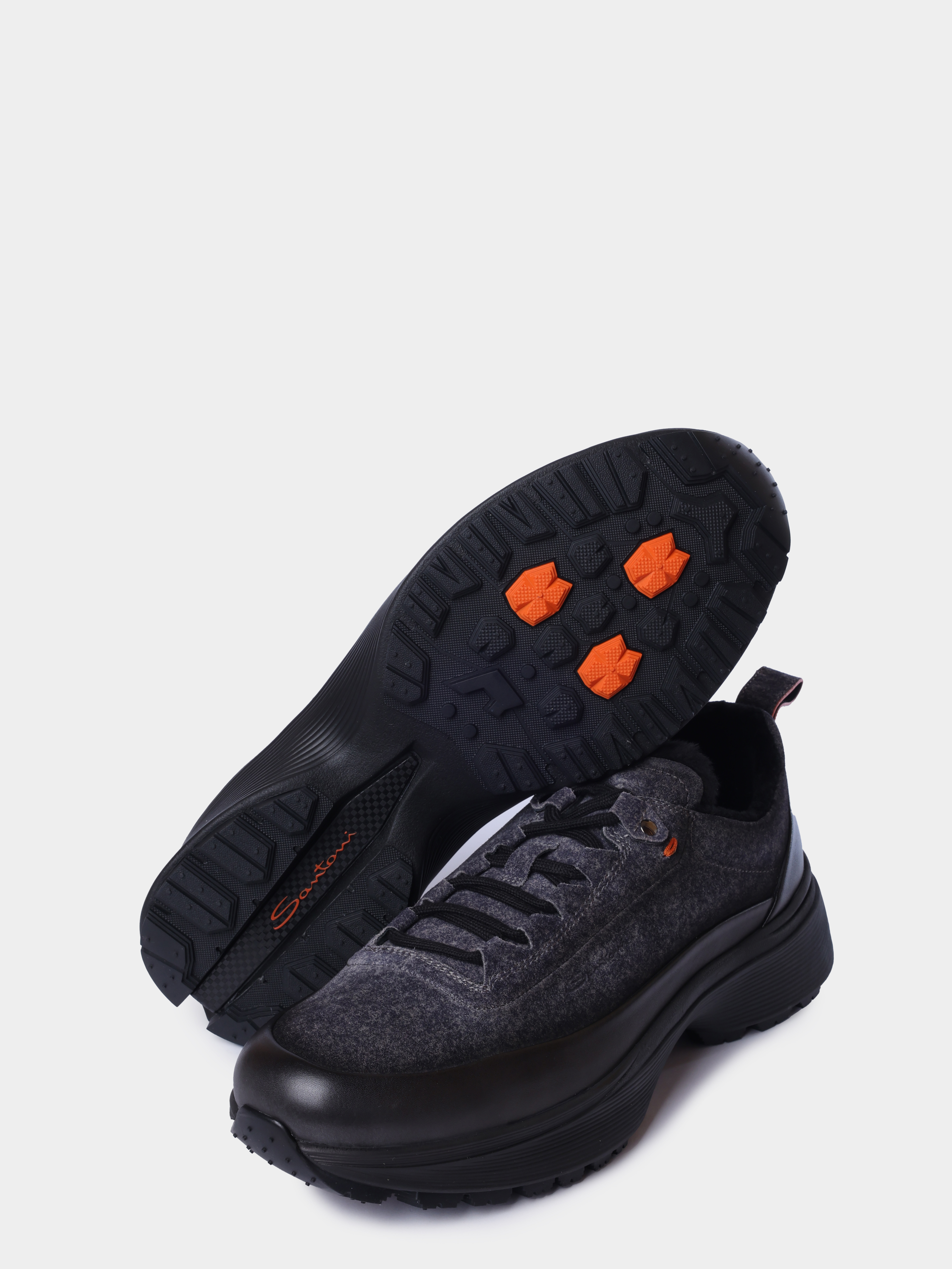 Кроссовки Santoni MBBG22256NECPUBHG62 комбинированные мужские на меху — купить в интернет-магазине Verdistore