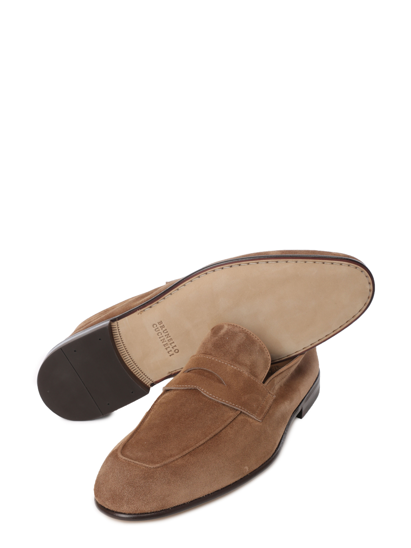Лоферы Brunello Cucinelli MZUCAB2248 C8865 песочные мужские из замши — купить в интернет-магазине Verdistore