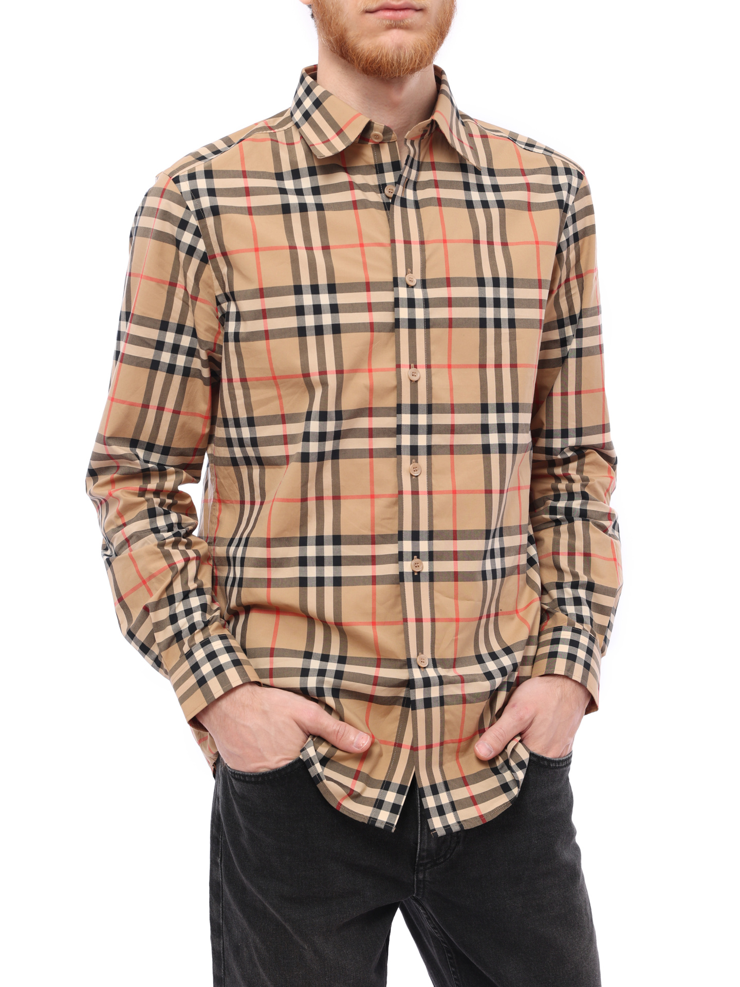 Рубашка Burberry 8020863 A7028 хлопковая мужская в клетку — купить в интернет-магазине Verdistore
