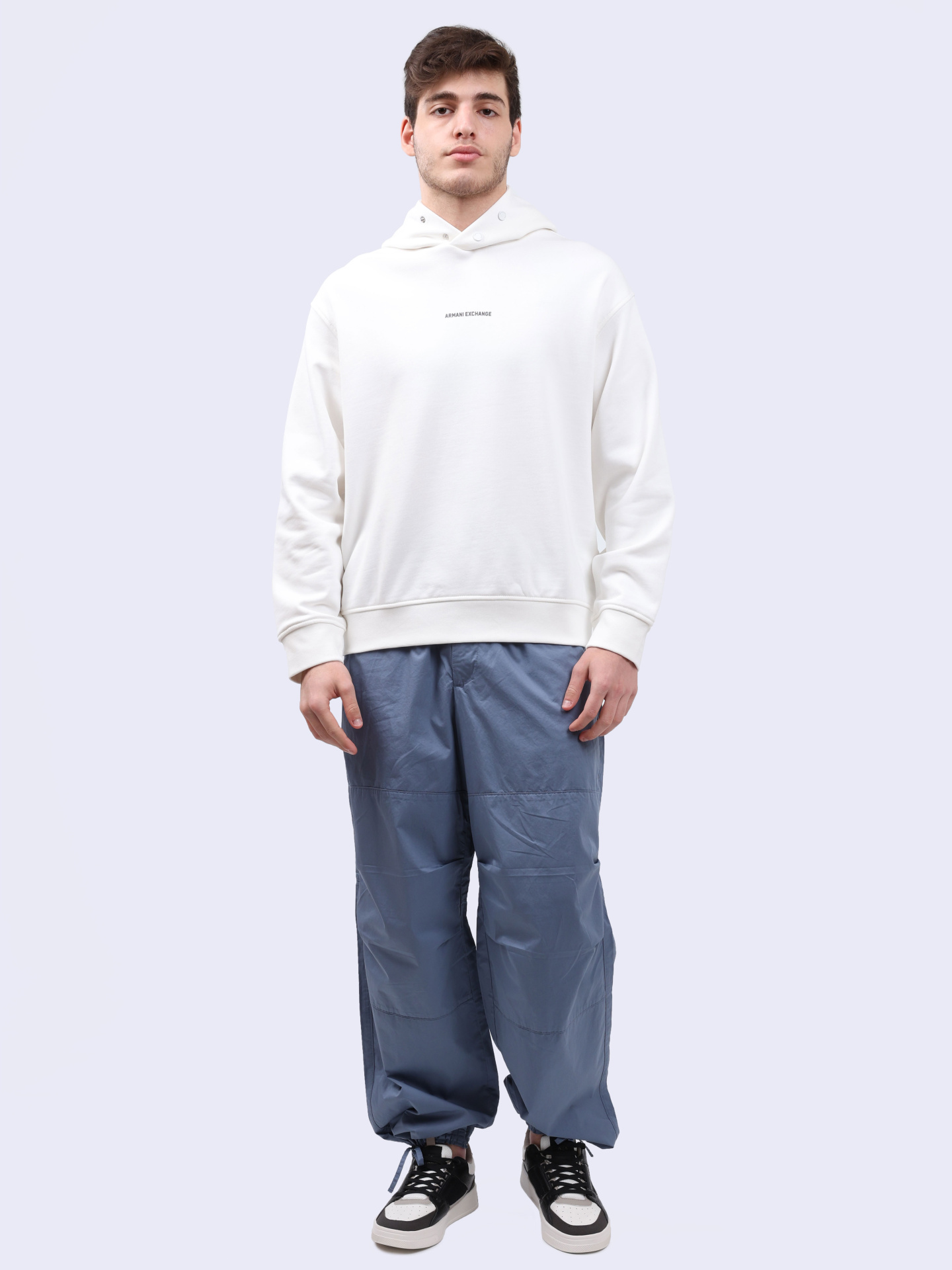 Худи Armani Exchange 6DZMLJ ZJ4XZ 1116 белое мужское из хлопка — купить в интернет-магазине Verdistore