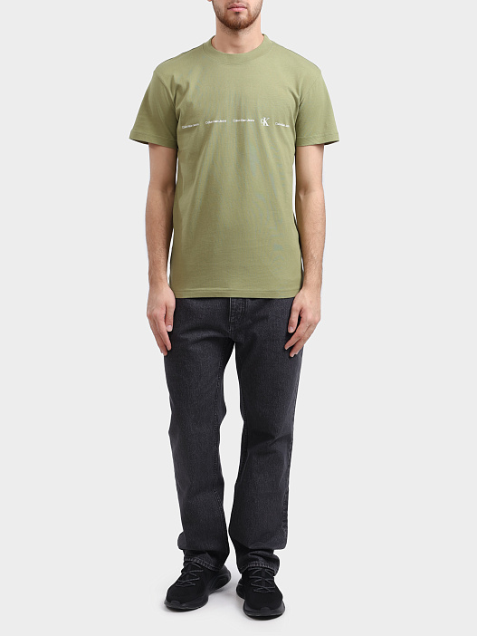 Футболка Calvin Klein Jeans J30J324668 зеленая мужская — купить в интернет-магазине Verdistore