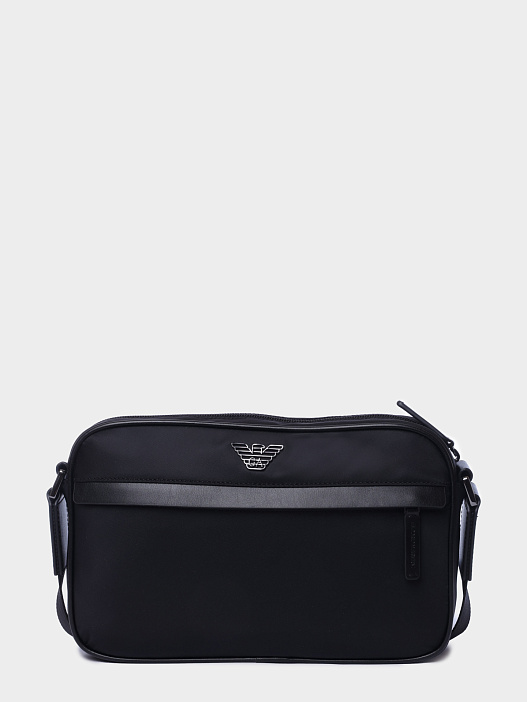 Сумка Emporio Armani EM001803 AF13454 UC001 черная мужская с внешним карманом  — купить в интернет-магазине Verdistore