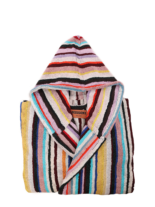 Халат из махровой ткани с ярким многоцветным полосатым узором — купить в интернет-магазине Verdistore