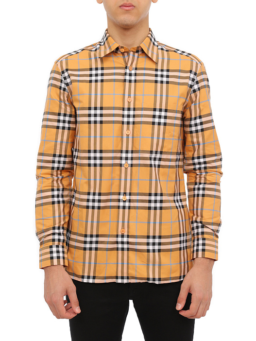Рубашка Burberry 8071523 B6234 хлопковая мужская в клетку — купить в интернет-магазине Verdistore