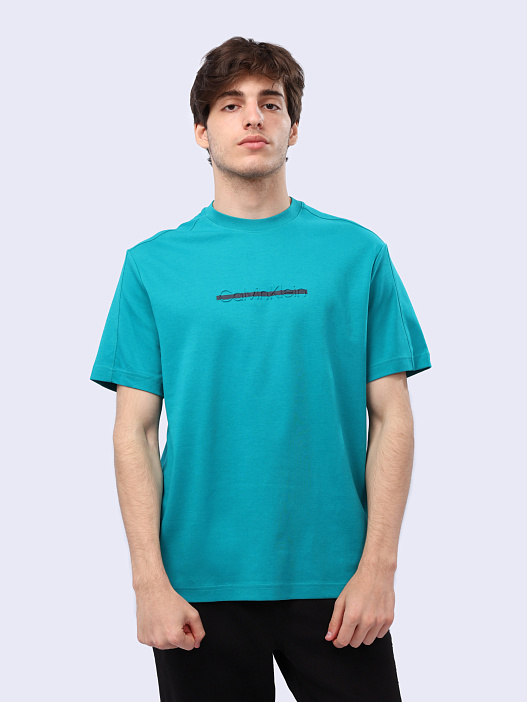 Футболка Calvin Klein K10K112504 LEI бирюзовая мужская — купить в интернет-магазине Verdistore