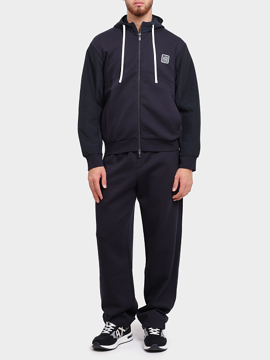 Мастерка Armani Exchange XM000480 AF10818 UB101 темно-синяя мужская с логотипом — купить в интернет-магазине Verdistore