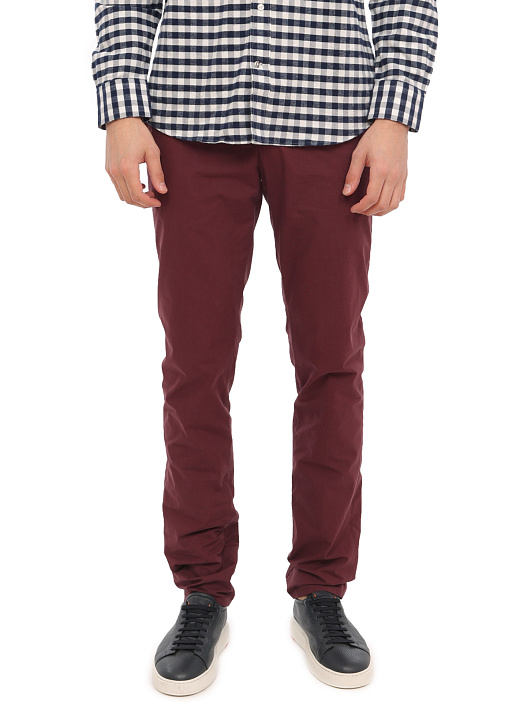 Брюки Brunello Cucinelli M017PR1050 бордовые мужские хлопковые — купить в интернет-магазине Verdistore