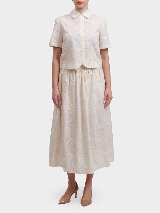 Юбка Liu-Jo WA6455 T472A P9417 хлопковая женская с вышивкой — купить в интернет-магазине Verdistore