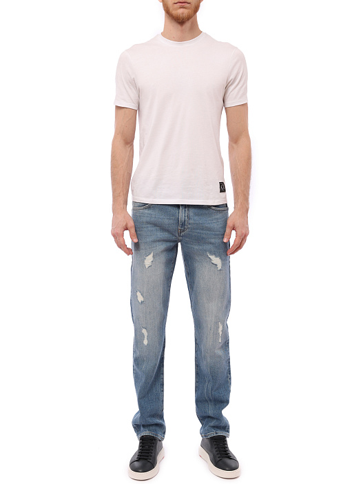 Джинсы Armani Exchange 6GZJ16 Z1RJZ голубые мужские с потертостями — купить в интернет-магазине Verdistore
