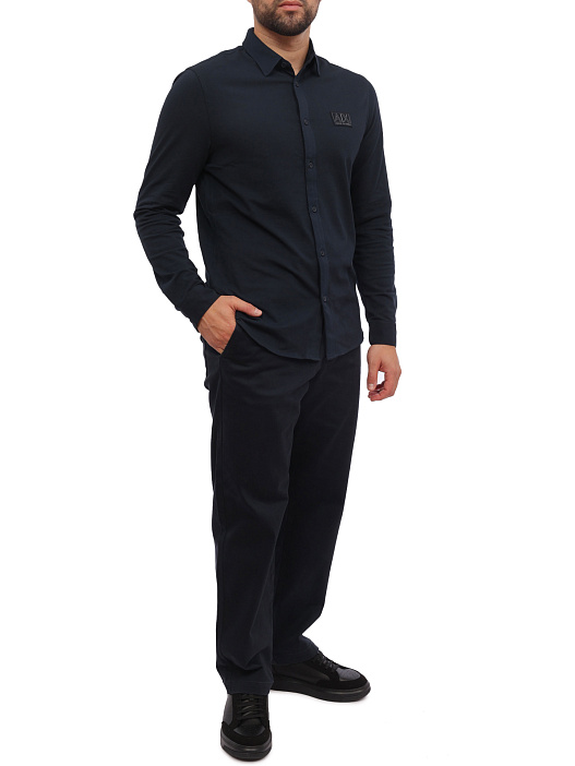 Брюки Armani Exchange 6RZP22 ZN2CZ 1510 темно-синие мужские из хлопка — купить в интернет-магазине Verdistore